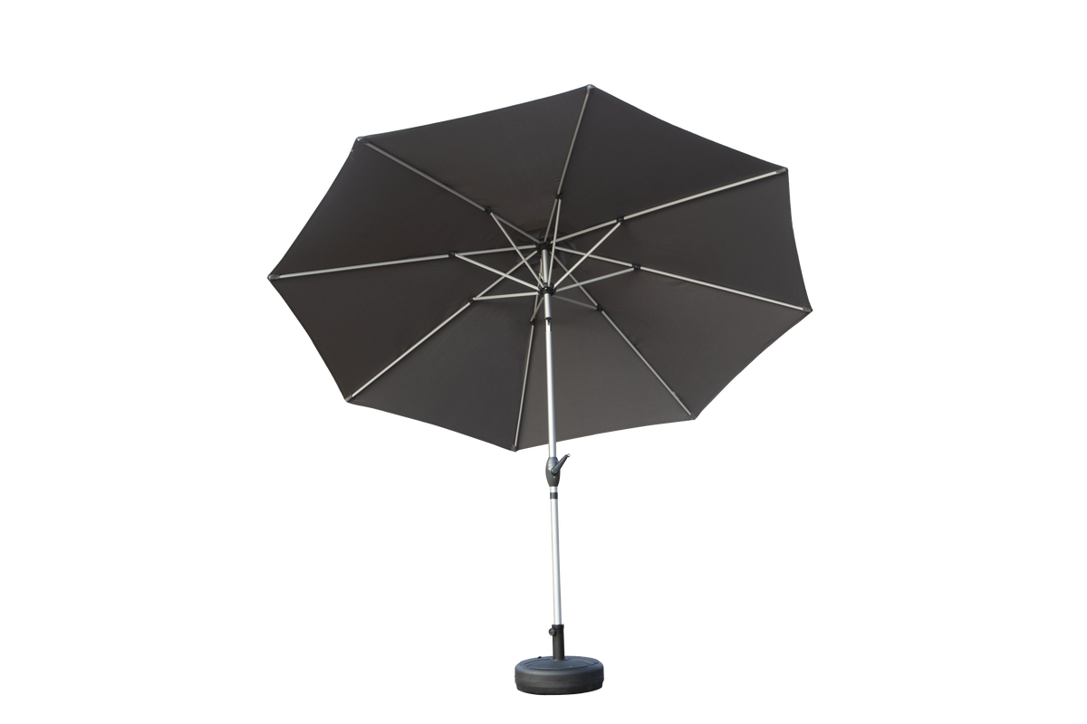 HAOYYE 10FT Patio Umbrella Outdoor Market Table Umbrella with Push Button Tilt and Crank UV Protection Waterproof Canopy 8 Sturdy Ribs for Garden Deck Backyard Pool Patio Gray
