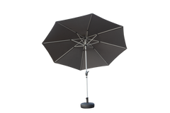 HAOYYE 10FT Patio Umbrella Outdoor Market Table Umbrella with Push Button Tilt and Crank UV Protection Waterproof Canopy 8 Sturdy Ribs for Garden Deck Backyard Pool Patio Gray