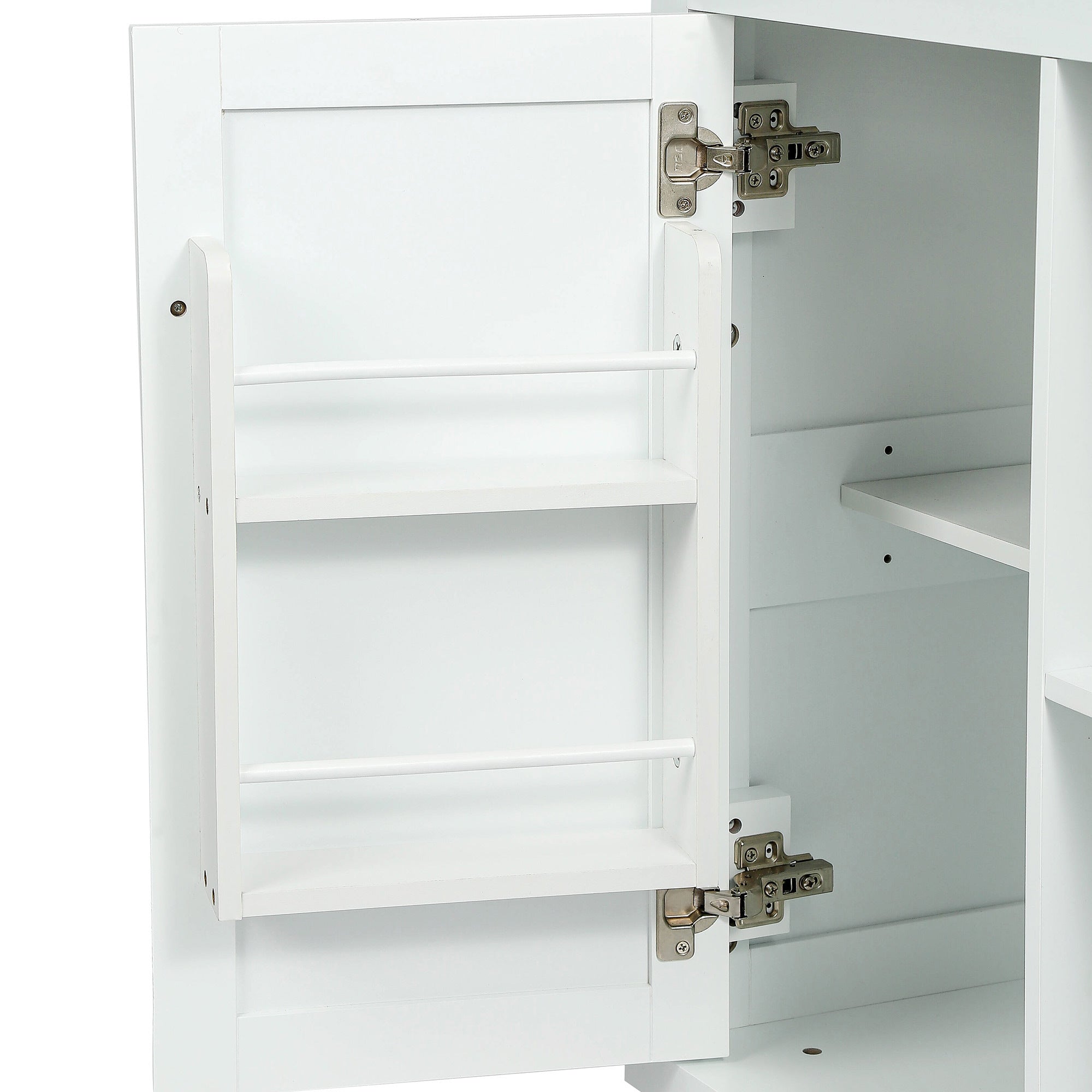 HAOYYE Kitchen Cart with Rubber wood Drop-Leaf Countertop ,Cabinet door internal storage racks,Kitchen Island on 5 Wheels with Storage Cabinet and 3 Drawers for Dinning Room,White Sturdy Space-Saving Durable
