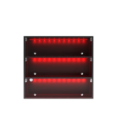 HAOYYE BLACK LED light shoe box three layers with glass doors Sturdy Space-Saving Heavy Duty Modern Design Adults Dorm Room Easy Assembly Bedroom Furniture