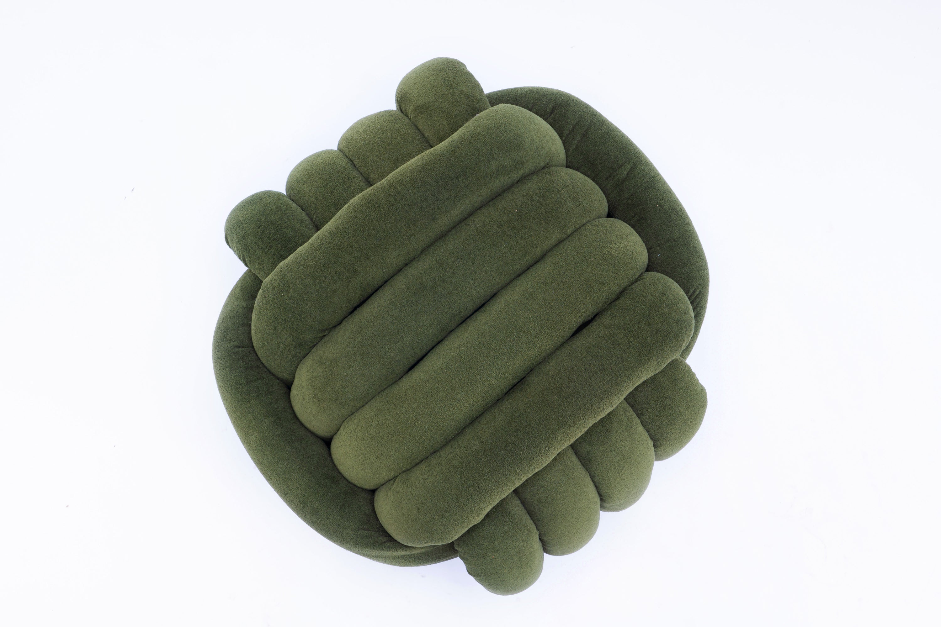 Haoyye Modern Chenille Fabric Knot Design Ottoman Makeup Stool Footstool, Comfortable and Stylish Seat, Perfect for Living Room and Bedroom, Space-Saving Heavy Duty Construction, Durable Furniture for Adults Dorm Room
