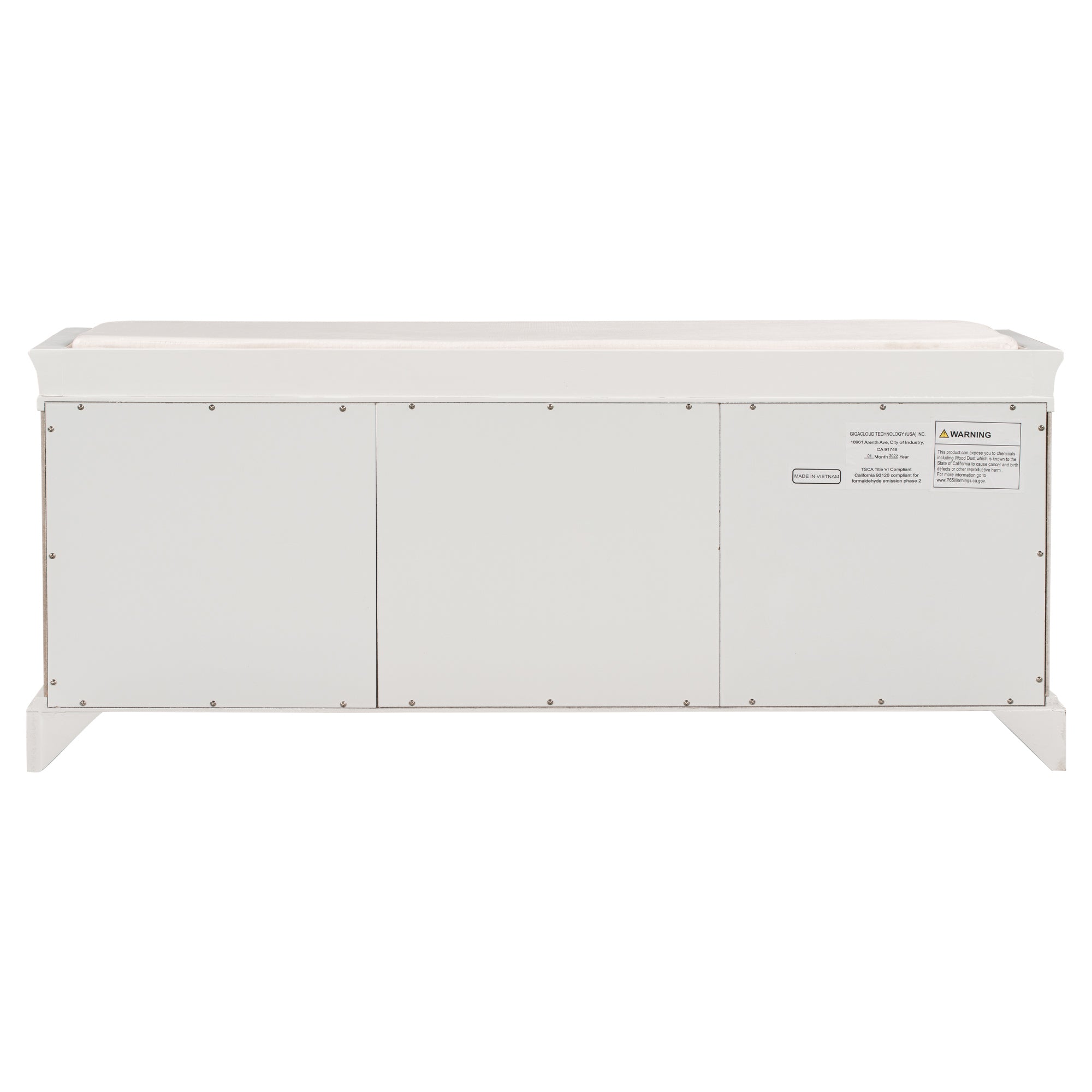 HAOYYE Storage Bench with 2 Drawers and Cabinets, Shoe Bench with Removable Cushion for Living Room, Entryway, Sturdy Space-Saving Heavy Duty Modern Design, White, Easy Assembly for Adults and Dorm Rooms