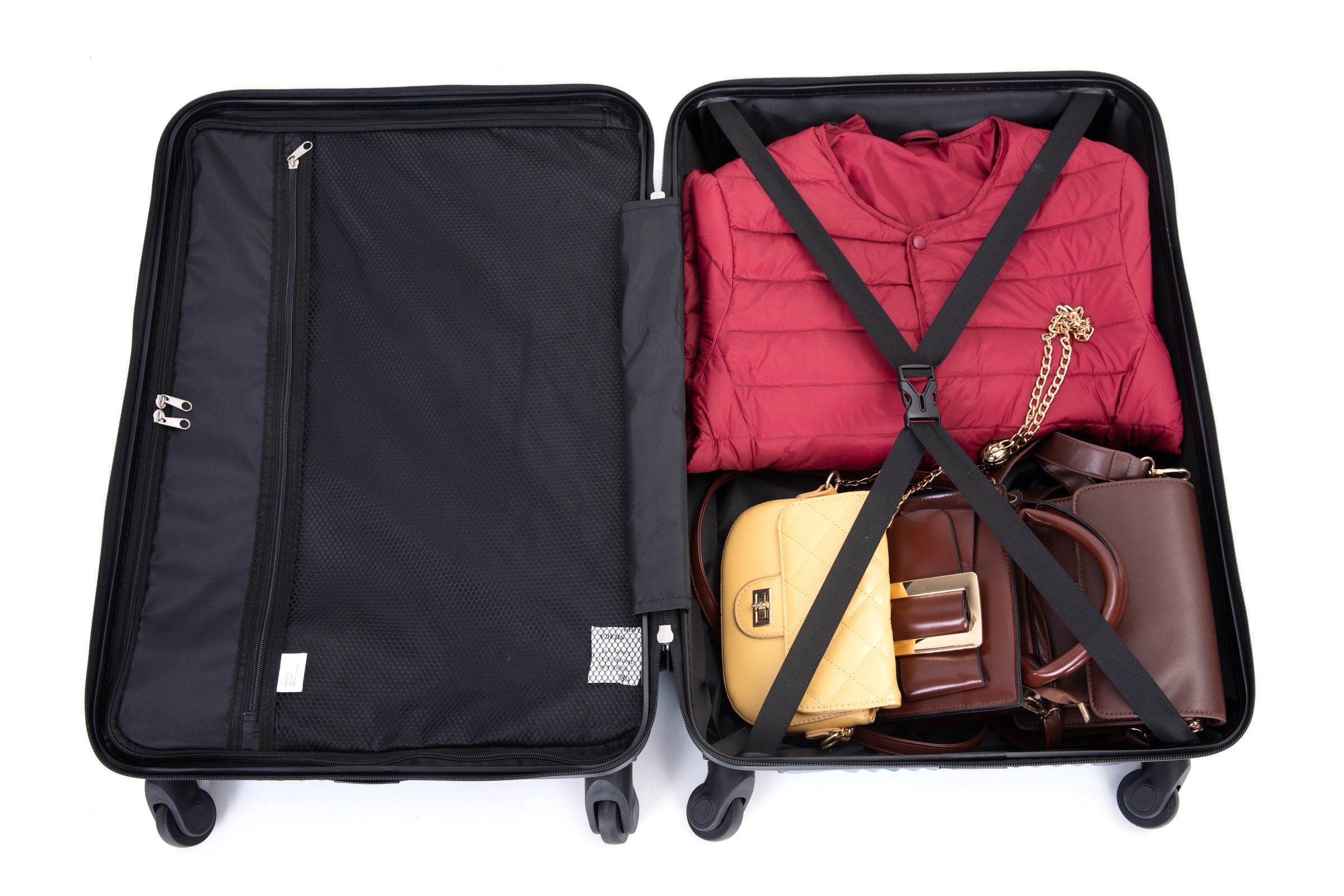 HAOYYE 3 Piece Luggage Sets PC+ABS Lightweight Suitcase with Two Hooks, Spinner Wheels, (20/24/28) Gold Sturdy Space-Saving Heavy Duty Modern Design Adults Dorm Room Easy Assembly Bedroom Furniture