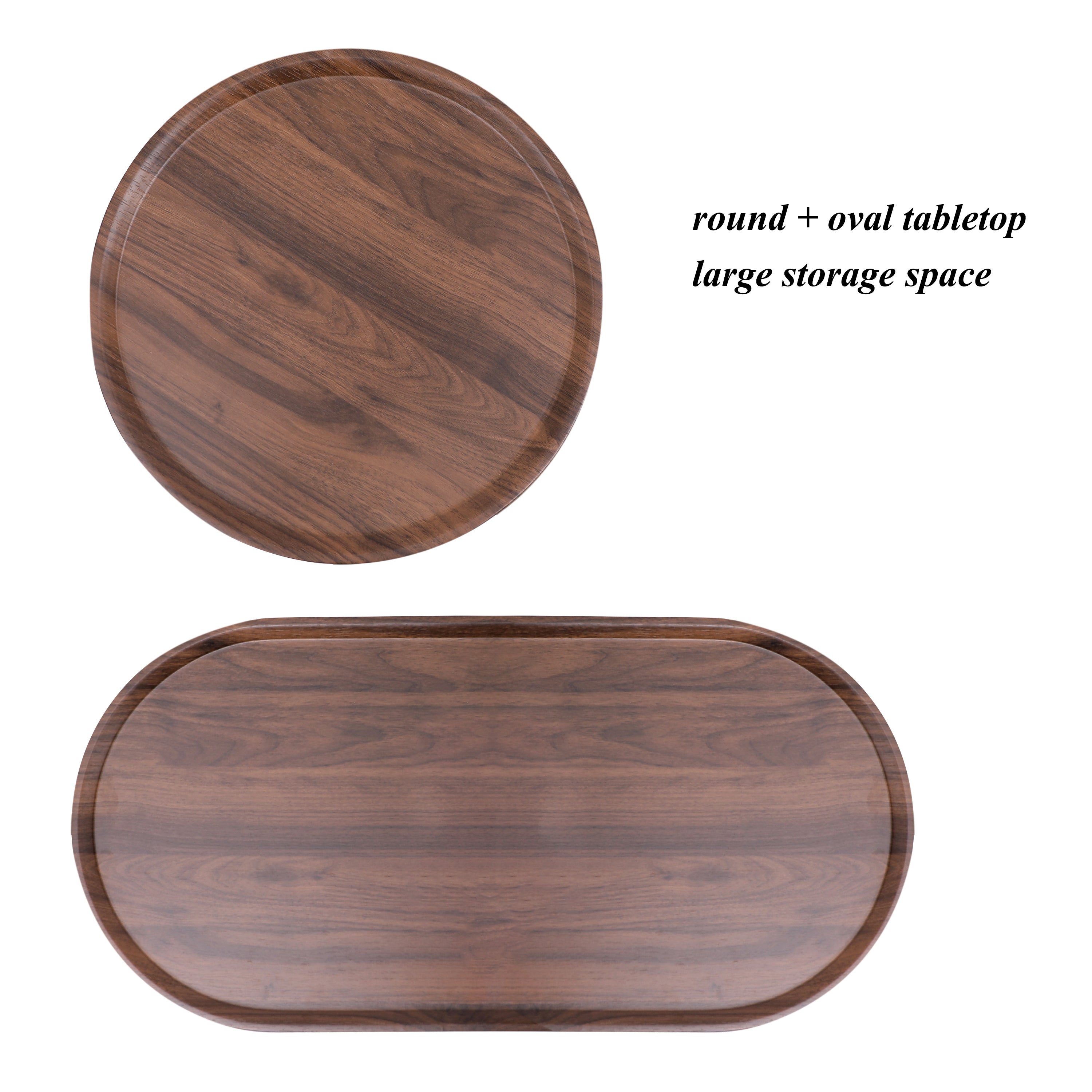 HAOYYE Small Coffee Table 2-Tier Modern Sofa Side Table with Wood Storage Shelf Living Room End Table Nightstand Walnut Brown Sturdy Space-Saving Heavy Duty Modern Design for Adults Dorm Room