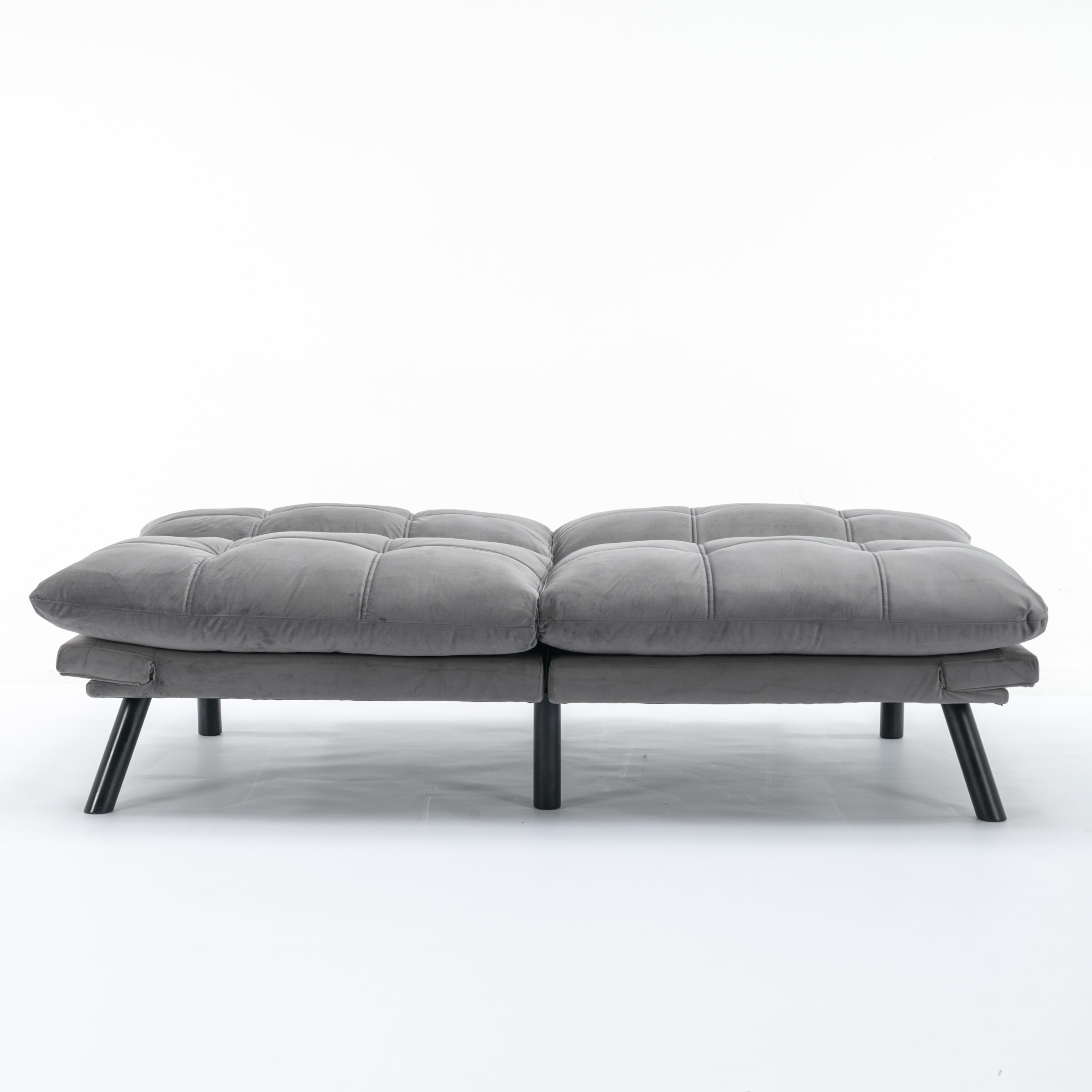 HAOYYE Light Grey Convertible Folding Modern sofa Bed Sturdy Space-Saving Heavy Duty Modern Design Adults Dorm Room Easy Assembly Bedroom Furniture
