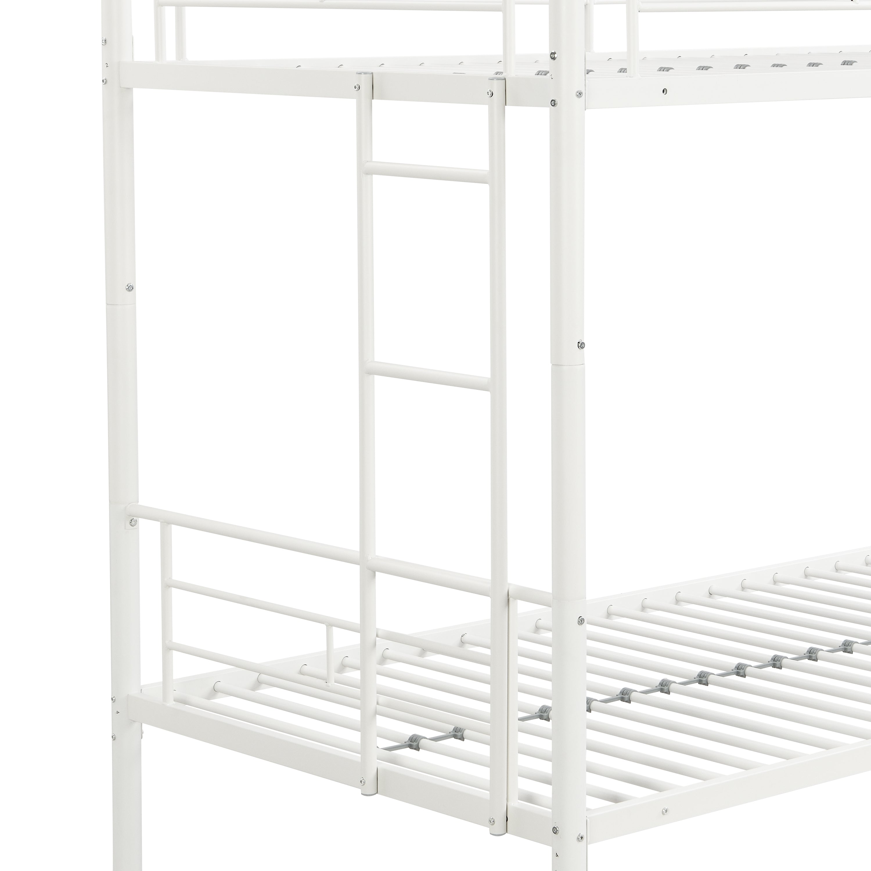 HAOYYE METAL Bunk Bed with trundle WHITE Sturdy Space-Saving Heavy Duty Modern Design Easy Assembly Durable Stylish Home Furniture Versatile