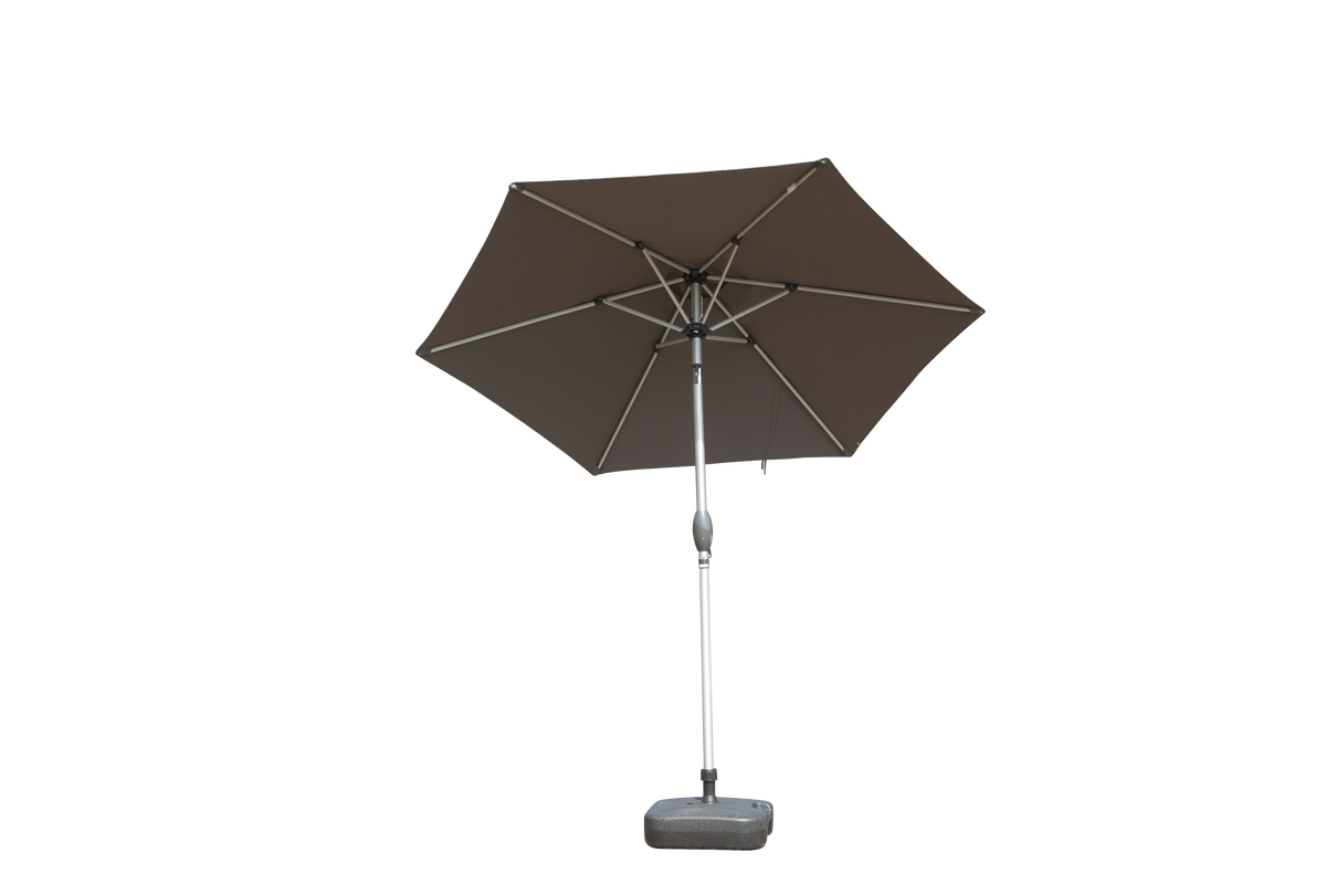 HAOYYE 7.5FT Patio Umbrella Outdoor Market Table Umbrella with Push Button Tilt and Crank UV Protection Waterproof Canopy 6 Sturdy Ribs for Garden Deck Backyard Pool Patio Gray