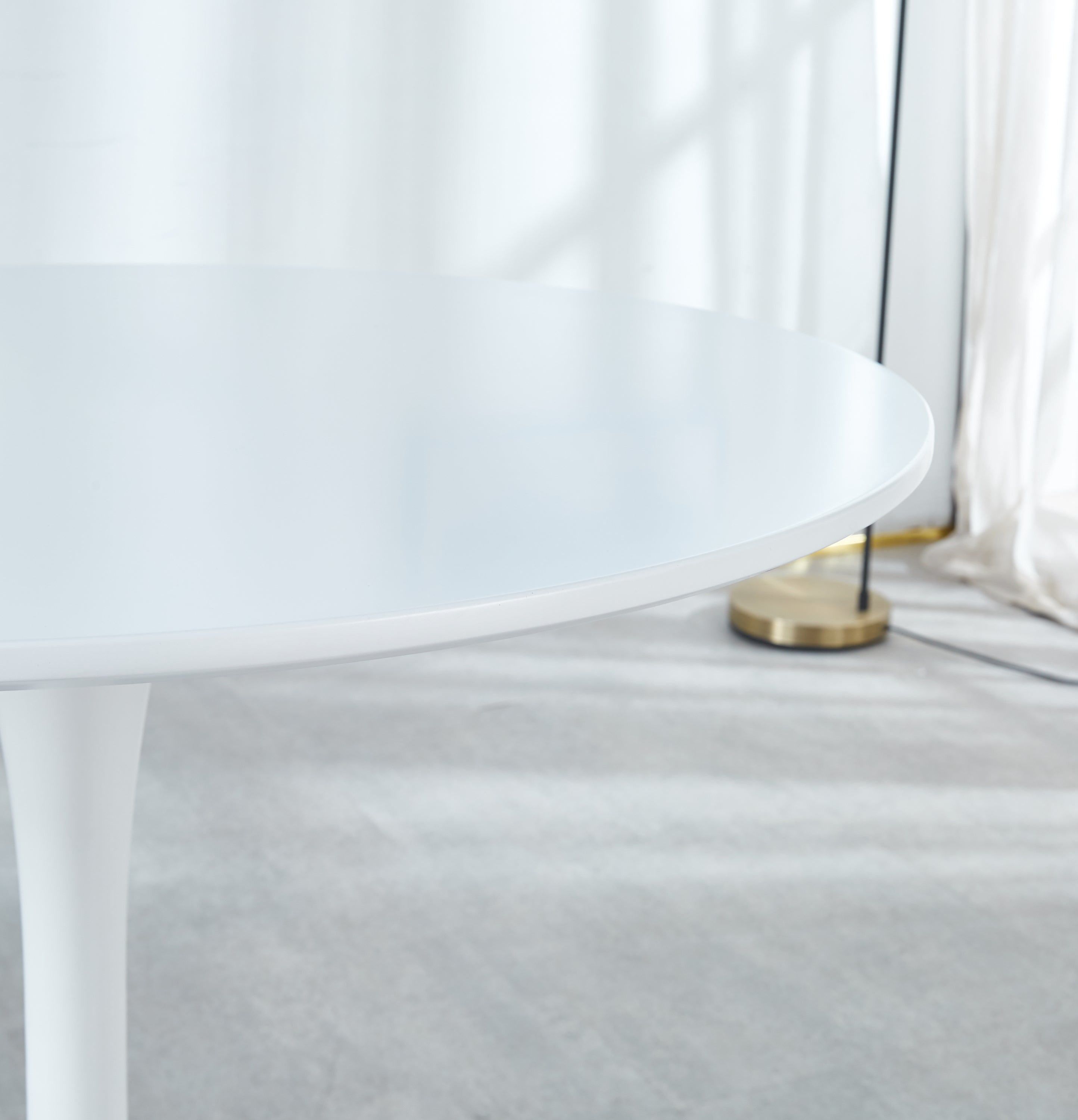 HAOYYE 31.5"White Tulip Table Mid-century Dining Table for 2-4 people With Round Mdf Table Top, Pedestal Dining Table, End Table Leisure Coffee Table Sturdy Space-Saving Heavy Duty Modern Design Durable