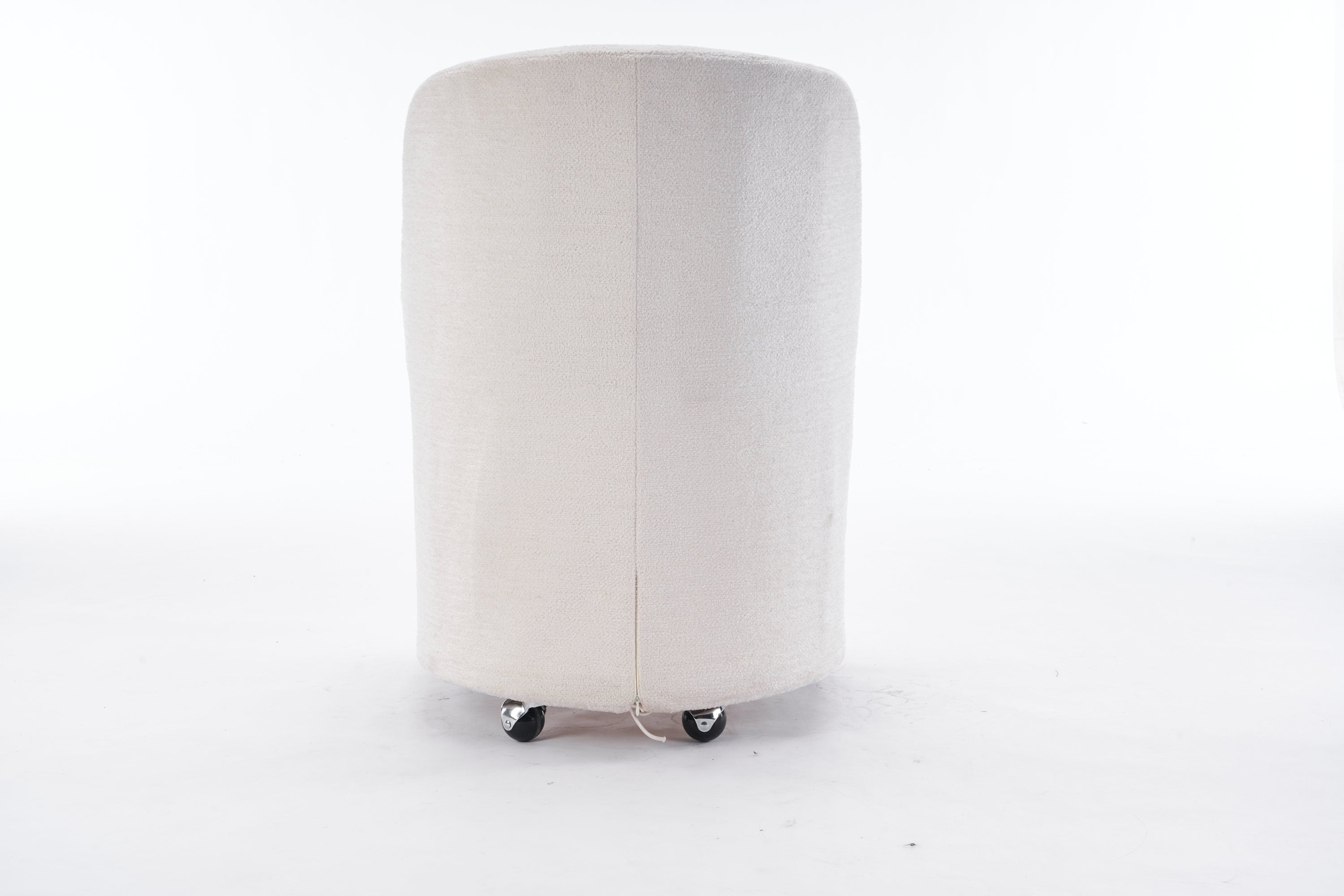 HAOYYE 058-Set of 2 Chenille Fabric Dining Chairs With Universal Wheels,Beige Sturdy Space-Saving Heavy Duty Modern Design Adults Dorm Room Easy Assembly Bedroom Furniture