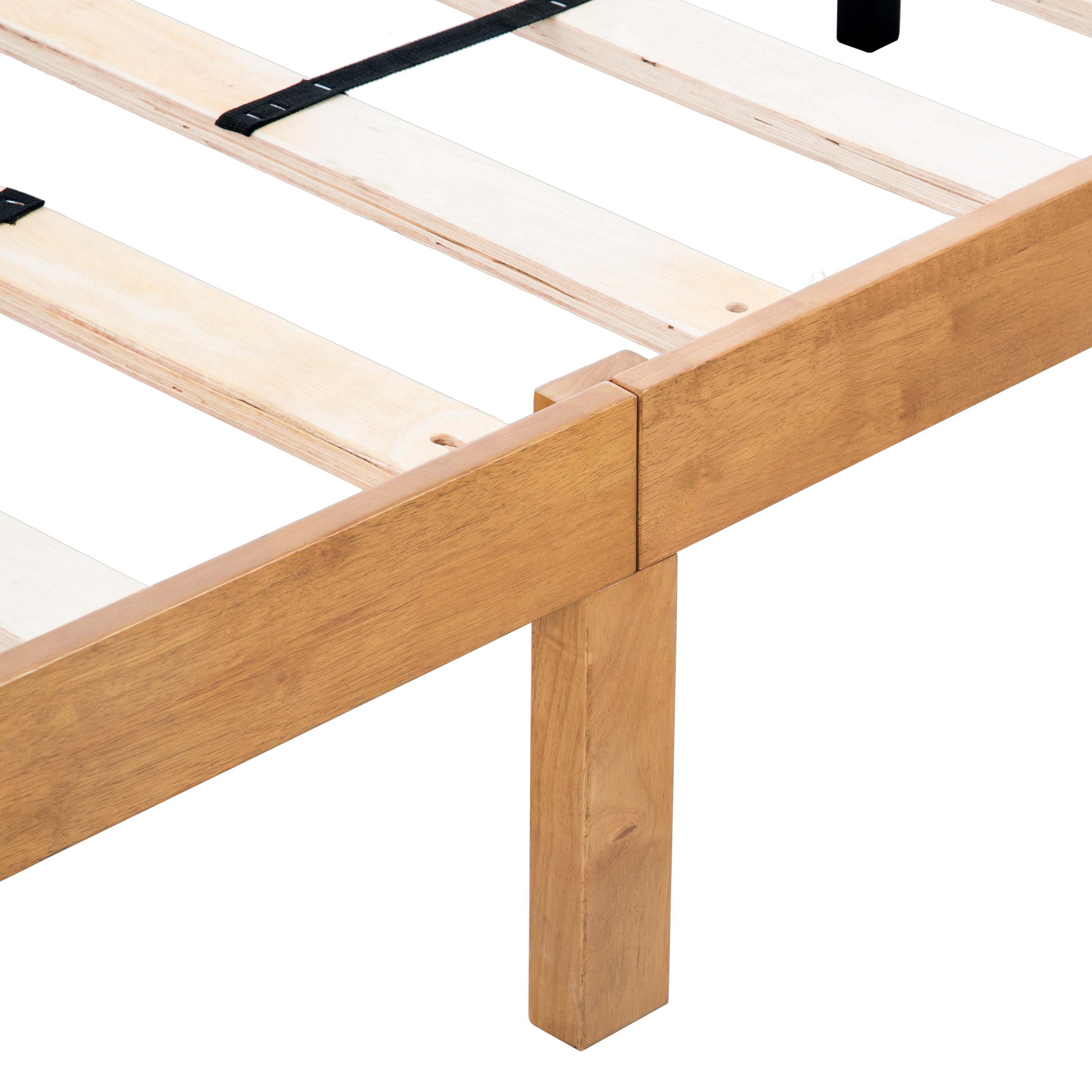 HAOYYE Queen Size Wood Platform Bed Frame,No Box Spring Needed,Strong Wood Slat Support, Easy Assembly Sturdy Space-Saving Heavy Duty Modern Design Adults Dorm Room Bedroom Furniture