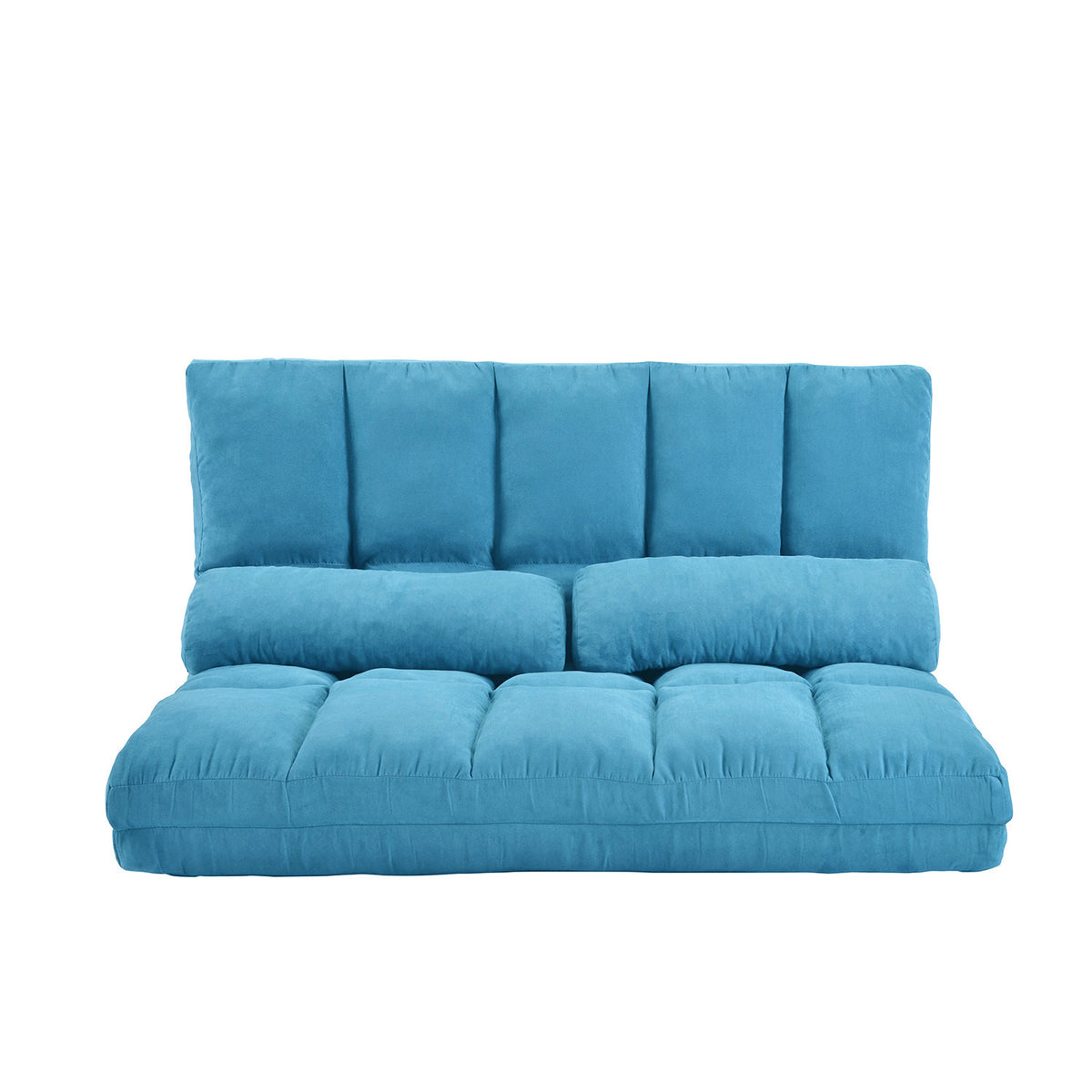 HAOYYE Double Chaise Lounge Floor Sofa with Two Pillows, Space-Saving Heavy Duty Modern Design, Comfortable Convertible Seating, Versatile and Easy to Assemble for Living Room, Office, or Apartment