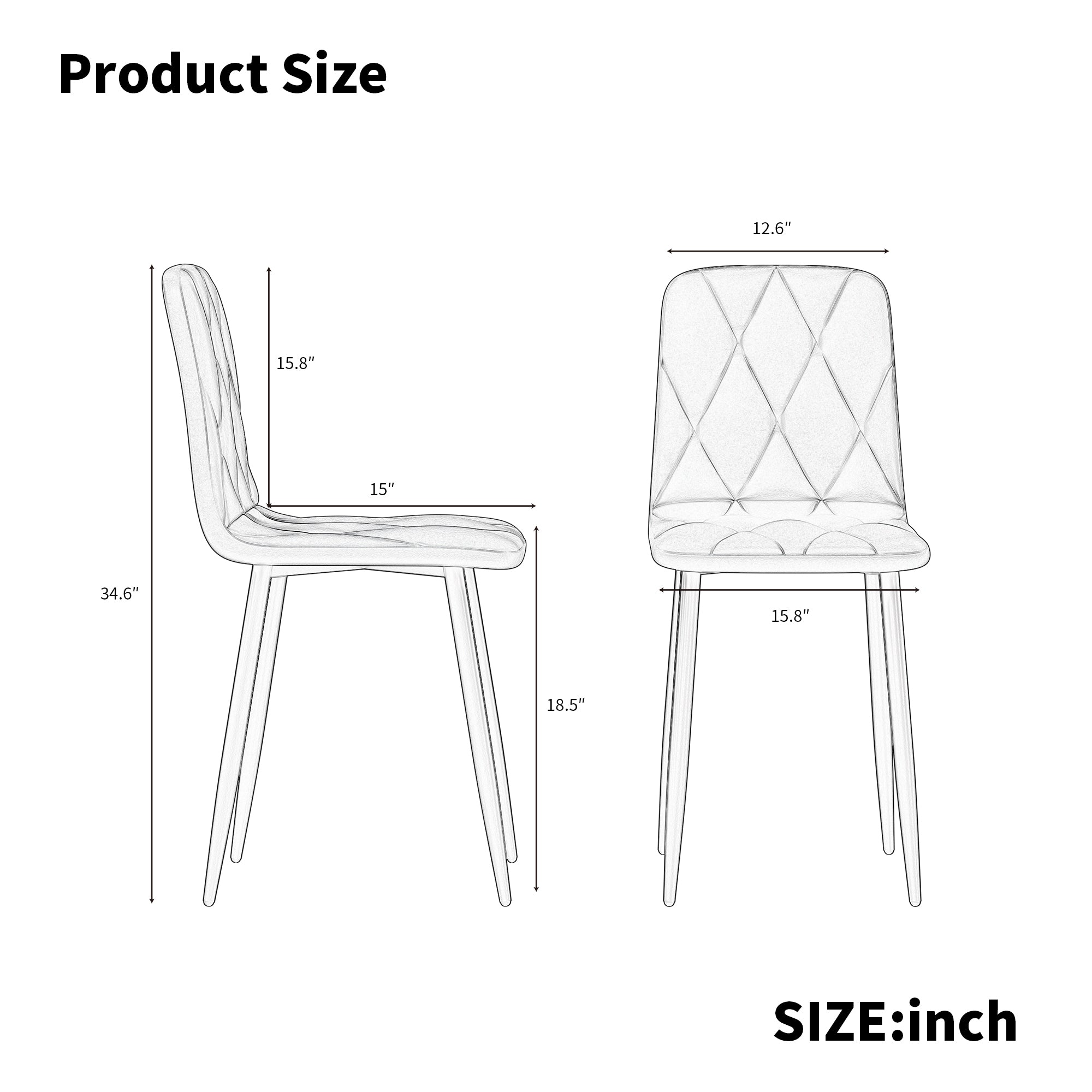 HAOYYE Dining Chairs Set of 4, Modern Kitchen Dining Room Chairs, Velvet Dining Chair Upholstered Cushion Seat and Sturdy Metal Legs Space-Saving Heavy Duty Modern Design Adults Dorm Room Easy Assembly