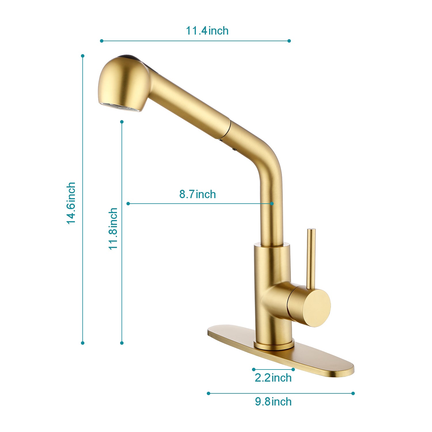 Haoyye Single Handle Kitchen Faucet with Pull Out Sprayer, 360° Swivel Stainless Steel Sink Faucet with Dual Water Modes, Stream and Spray, Easy Installation, Anti-Rust Finish, Modern Space-Saving Design for Home, Apartment or Utility Kitchen