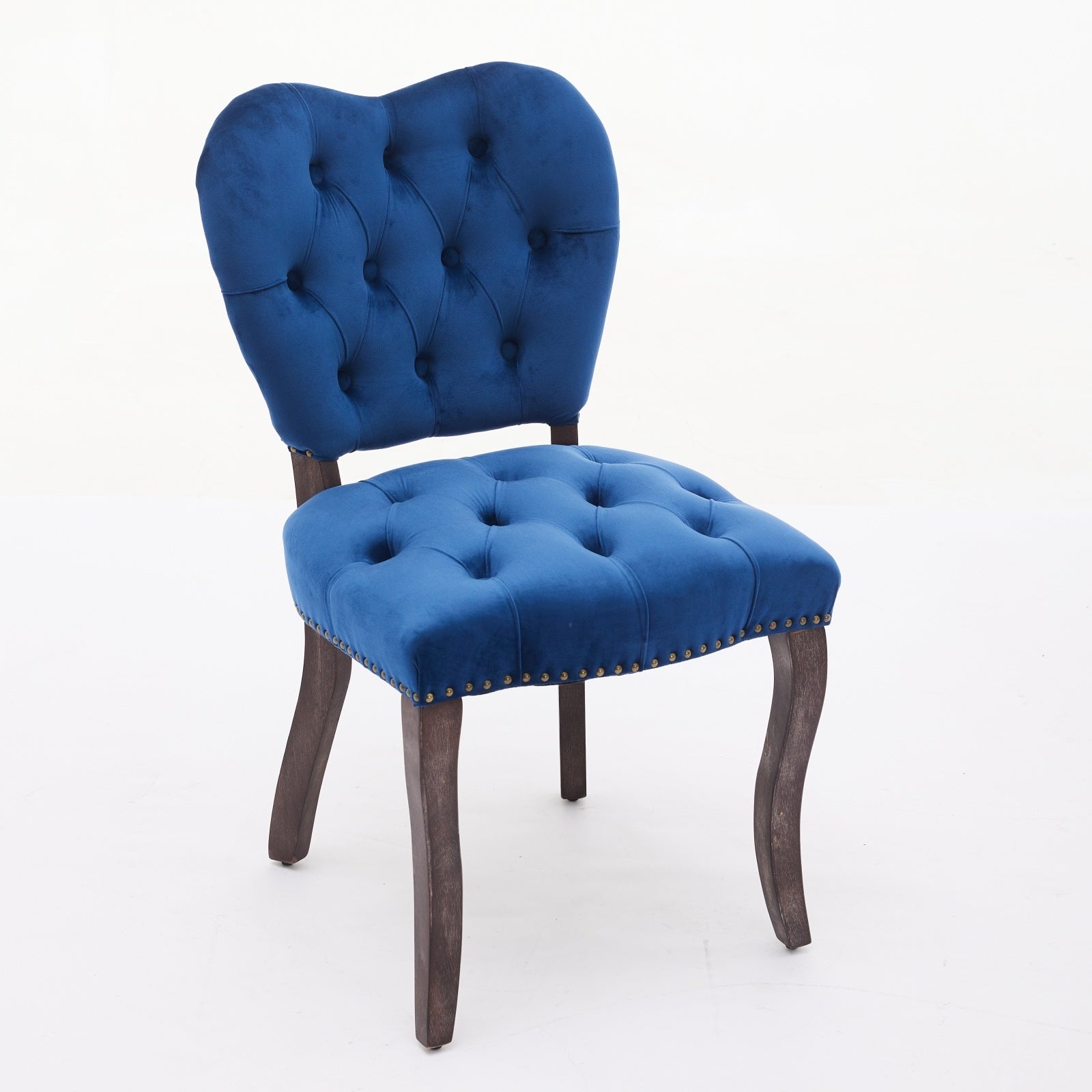 HAOYYE French Vintage Tufted Upholstered Fabric Dining Chair,Set of 2,Blue,SW1869BL Sturdy Space-Saving Heavy Duty Modern Design Easy Assembly Durable Stylish Home Furniture Versatile