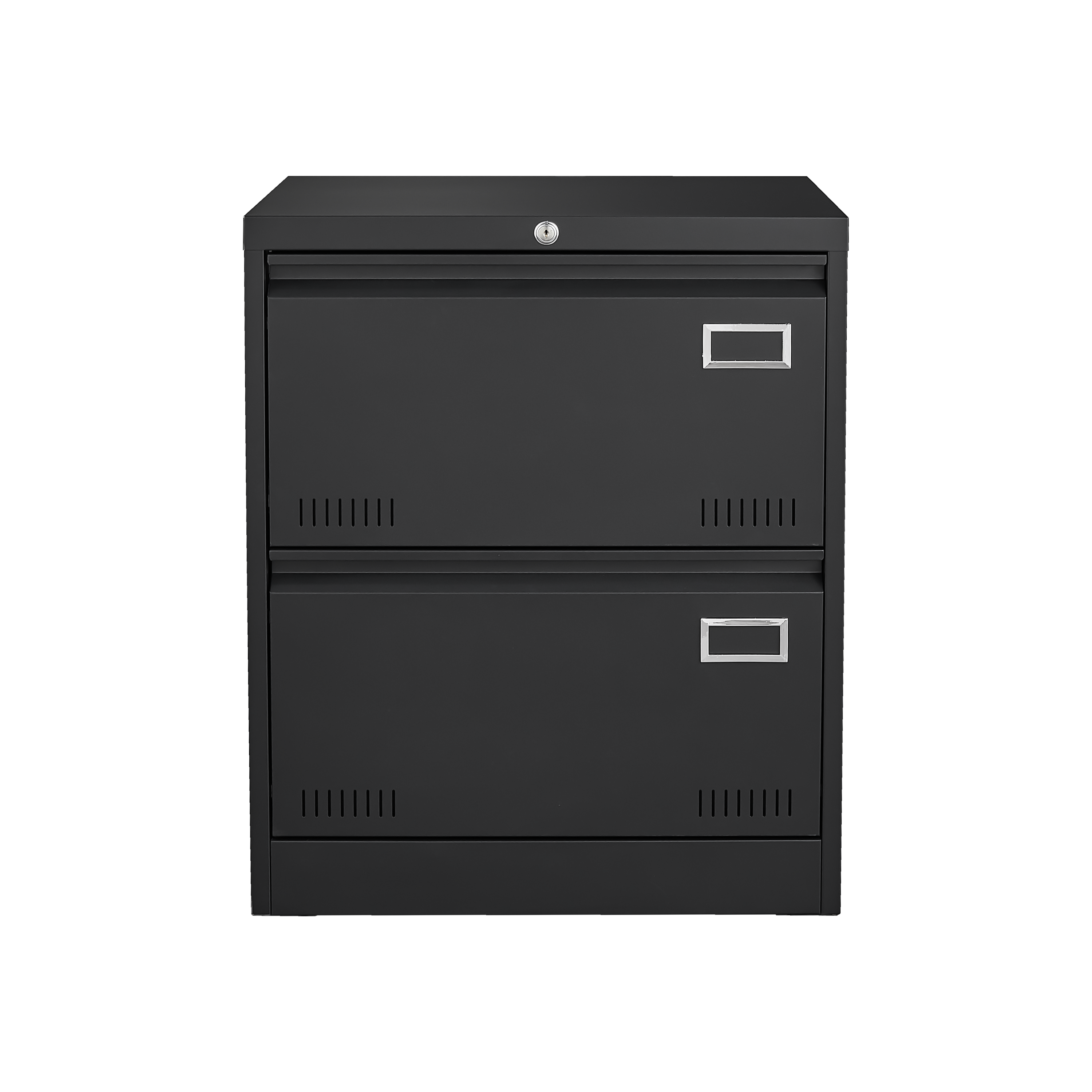 HAOYYE Black 2-Drawer Locking Metal File Cabinet, Lateral Filing Cabinet for Home Office, Legal and Letter Files, Space-Saving Vertical Design, Assembly Required