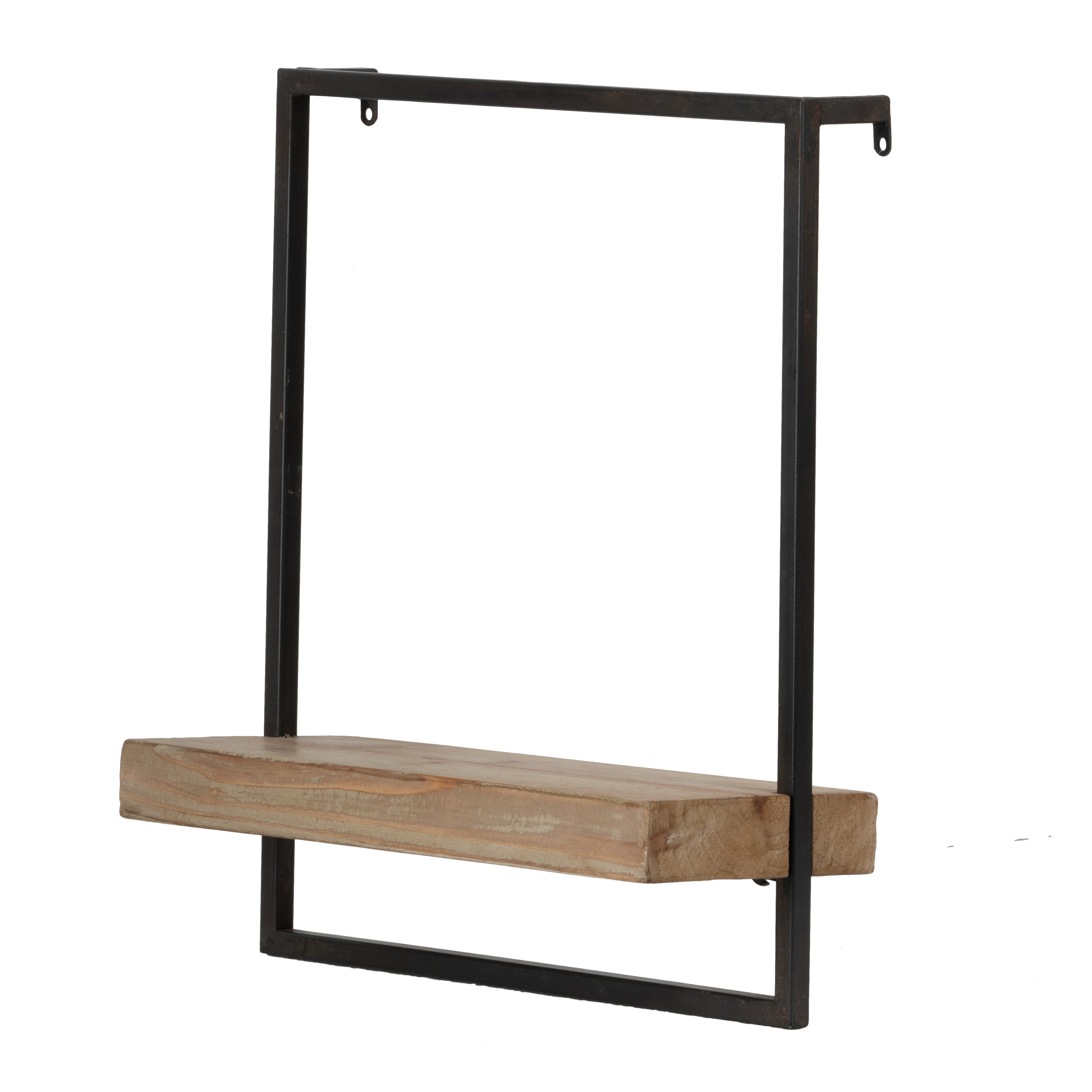 HAOYYE Iron and Wood Wall Shelf, Wall Hanging Decor, Sturdy Space-Saving Heavy Duty Modern Design, Ideal for Dorm Rooms, Bedrooms, Easy Assembly