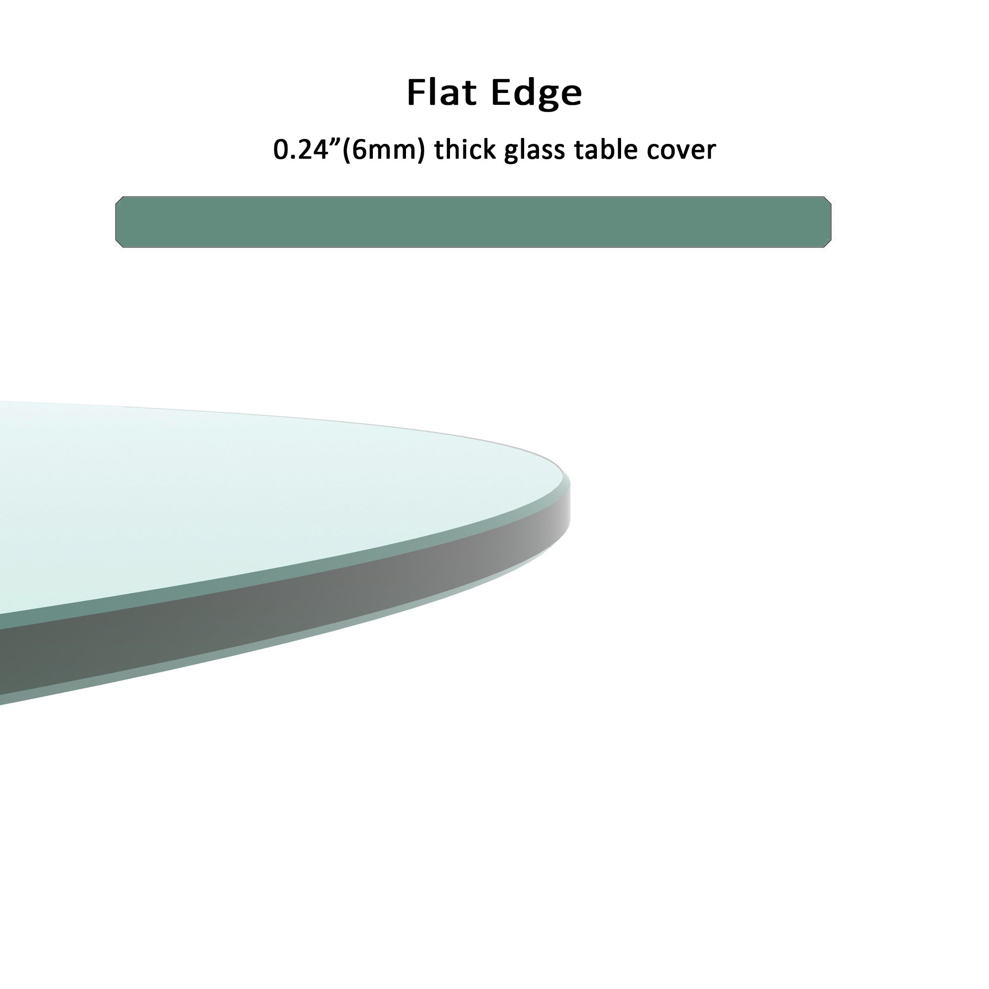 HAOYYE Round Tempered Glass Table Top, Clear Glass With Flat Polished Edge, Sturdy Space-Saving Heavy Duty Design For Modern Adults Dorm Room, Easy Assembly Bedroom Furniture