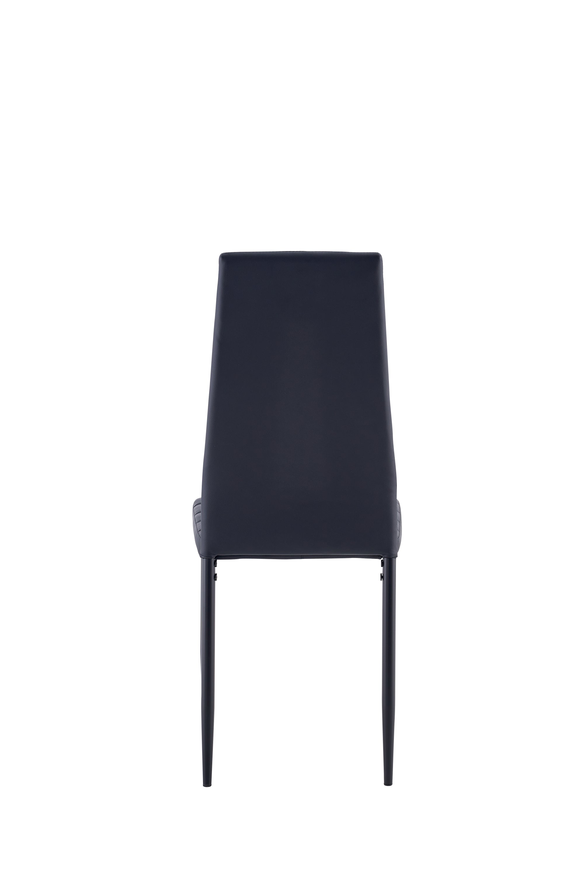 Haoyye Dining Chair Set of 4, Modern PU Leather Upholstered Chairs with Comfortable Cushioned Seats, Sturdy and Space-Saving Dining Room Chairs for Kitchen, Apartment, or Small Dining Area, Easy Assembly, Black
