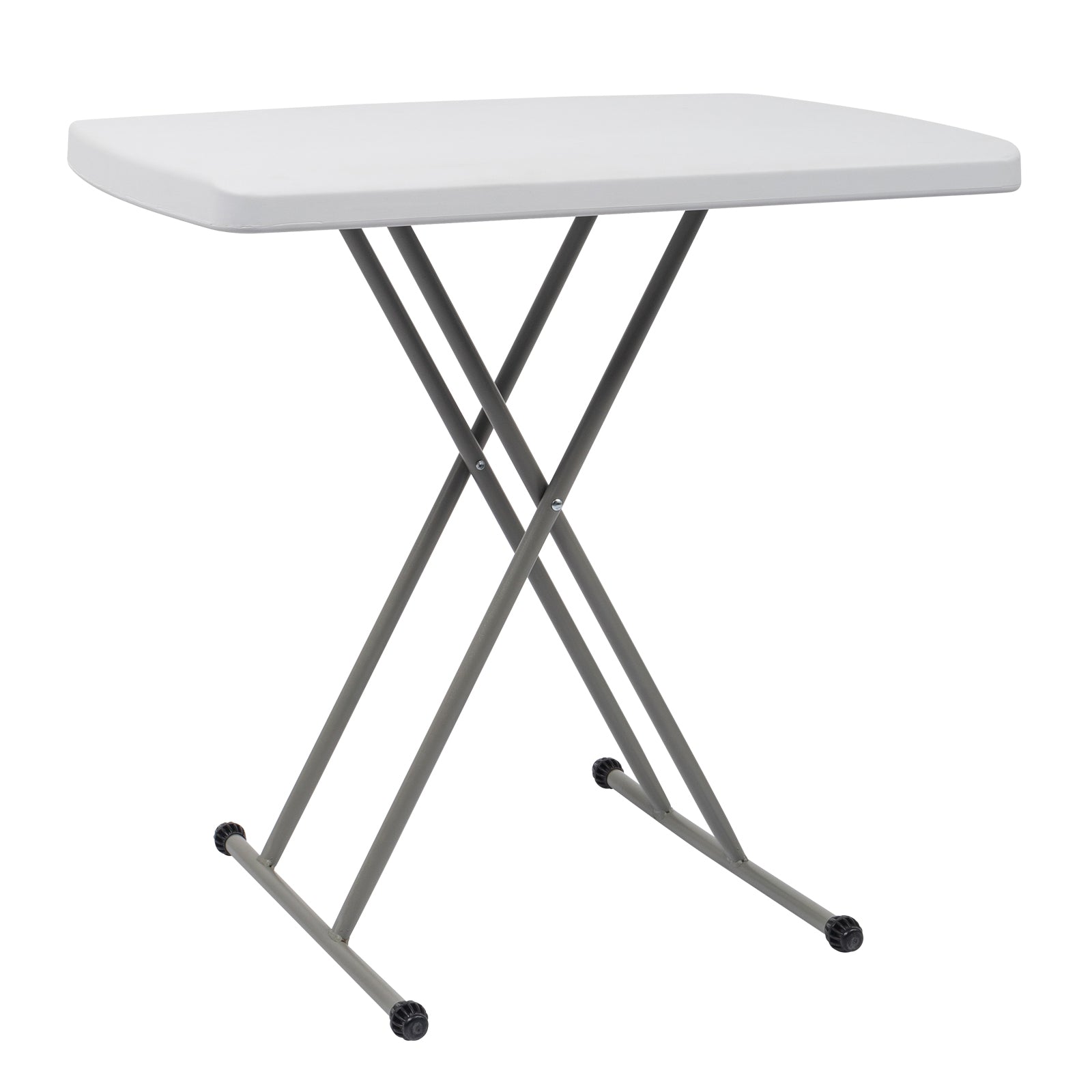 Haoyye Liftable Garden Plastic Table in White, Adjustable Height Outdoor Dining Table for Patio, Balcony, Backyard or Lawn, Lightweight and Weather Resistant Design, Easy to Clean and Perfect for Home or Commercial Use