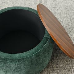 HAOYYE Round Storage Ottoman 2 in 1 Multifunctional End Table and Ottoman with Integrated Seat for Adults in Heavy Duty Construction and Space Saving Modern Design Ideal for Dorm Room and Office Use with Easy Assembly and Versatile Storage