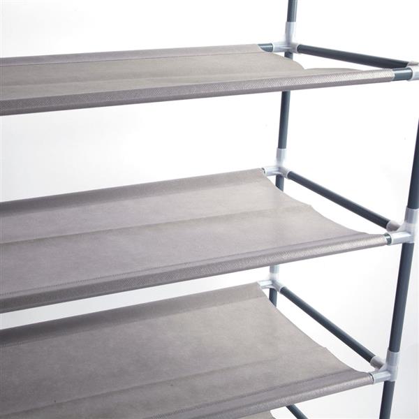 HAOYYE 10-Tier Gray Non-Woven Fabric Shoe Rack, Durable and Stylish Space-Saving Organizer with Modern Design, Perfect for Bedroom, Living Room, or Entryway; Premium Quality, Easy Assembly, and Versatile Storage Solution for All Types of Shoes