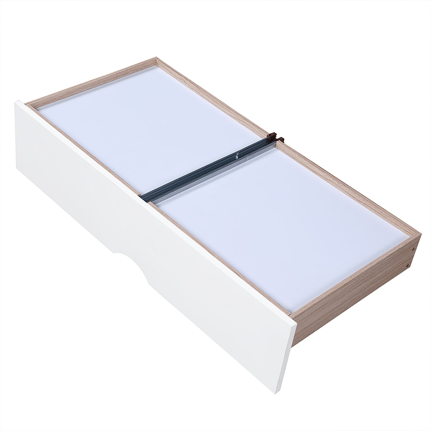 HAOYYE Wooden Daybed with Trundle and Storage Drawers, Extendable Sofa Bed for Bedroom or Living Room, White, Sturdy Space-Saving Design, Heavy Duty Construction, Easy Assembly, Durable and Stylish Home Furniture