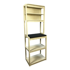 HAOYYE 5-Tier Bakers Rack for Kitchen, White and Black Coffee Bar with Storage, Microwave Stand with Shelves, Sturdy Space-Saving Heavy Duty Modern Design, Easy Assembly
