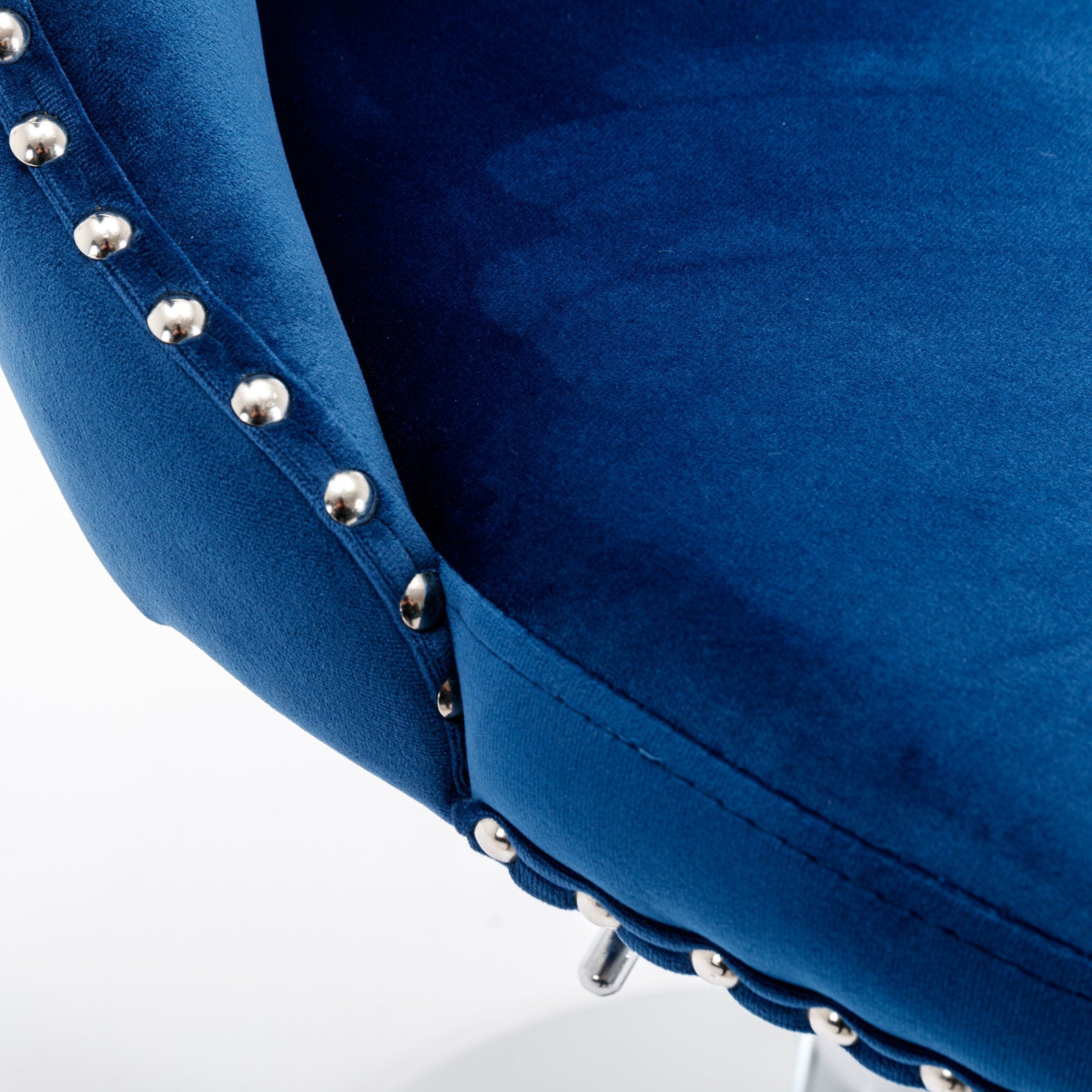 HAOYYE Swivel Velvet Barstools with Adjustable Seat Height, Modern Upholstered Bar Stools with Chrome Base and Comfortable Tufted Back for Kitchen Island and Home Pub, Set of Two, Blue