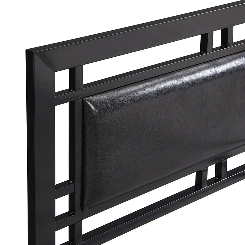 HAOYYE Twin Size metal bed Sturdy System Metal Bed Frame ,Modern style and comfort to any bedroom ,black Space-Saving Heavy Duty Modern Design Adults Dorm Room Easy Assembly Bedroom Furniture