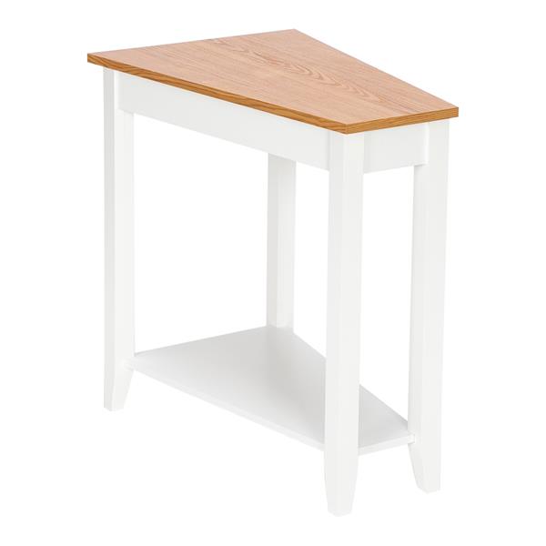 HAOYYE Simple and Irregular Sofa Table with Light Walnut Color and White Accents, Modern Design, Premium Quality, Stylish and Functional Side Table for Living Room, Bedroom, or Office – Comfortable, Durable, and Elegant Home Décor