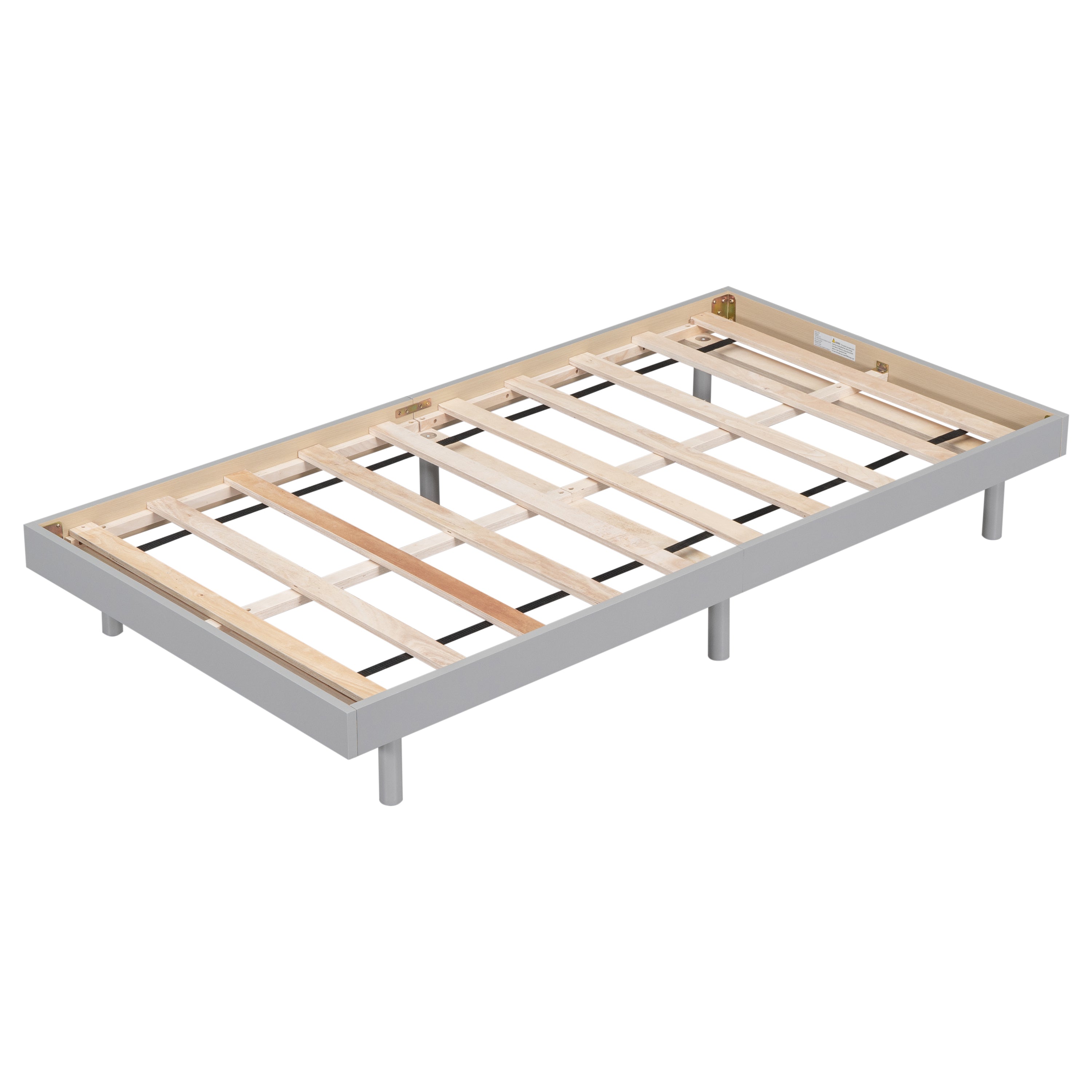 HAOYYE Modern Design Twin Size Floating Platform Bed Frame for Grey Color Sturdy Space-Saving Heavy Duty Easy Assembly Durable Stylish Home Furniture Versatile