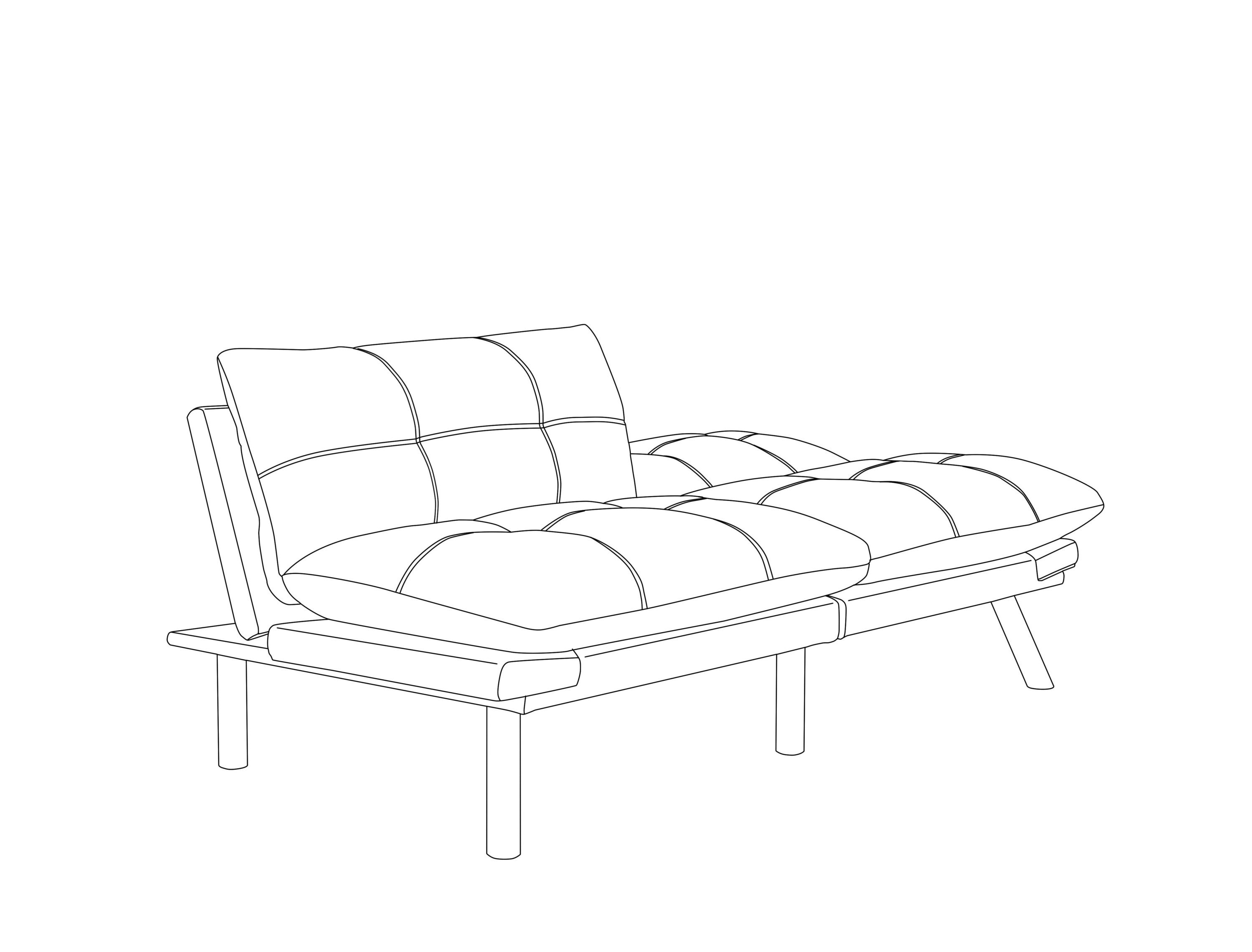 HAOYYE Navy Blue Convertible Folding Modern Sofa Bed Sturdy Space-Saving Heavy Duty Modern Design for Adults Dorm Room Easy Assembly Bedroom Furniture