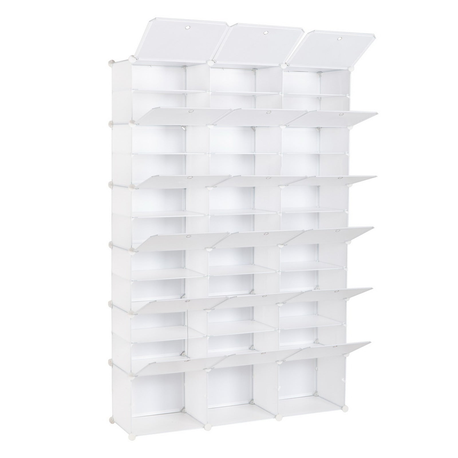 HAOYYE 12-Tier Portable Shoe Rack Organizer 72 Pair Capacity Expandable 36 Grid Tower Shelf White Durable Sturdy Multifunctional Organizer Space-Saving Storage Solution for Shoes, Boots, and Slippers
