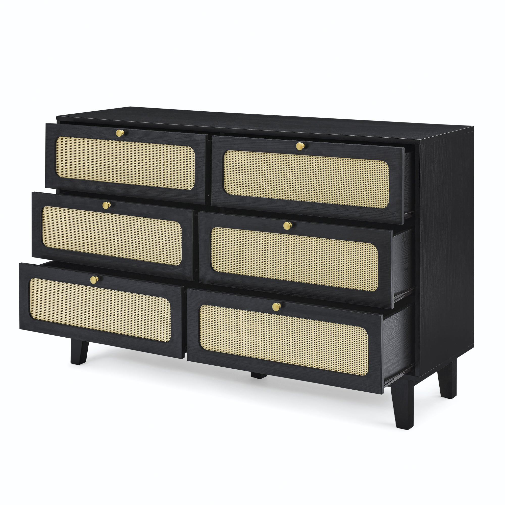 HAOYYE Wooden Antique Dresser with Drawers, Six-Drawer Storage Cabinet for Bedroom, Living Room, Corridor, Sturdy Space-Saving Heavy Duty Modern Design