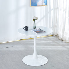 HAOYYE 31.5"White Tulip Table Mid-century Dining Table for 2-4 people With Round Mdf Table Top, Pedestal Dining Table, End Table Leisure Coffee Table Sturdy Space-Saving Heavy Duty Modern Design Durable