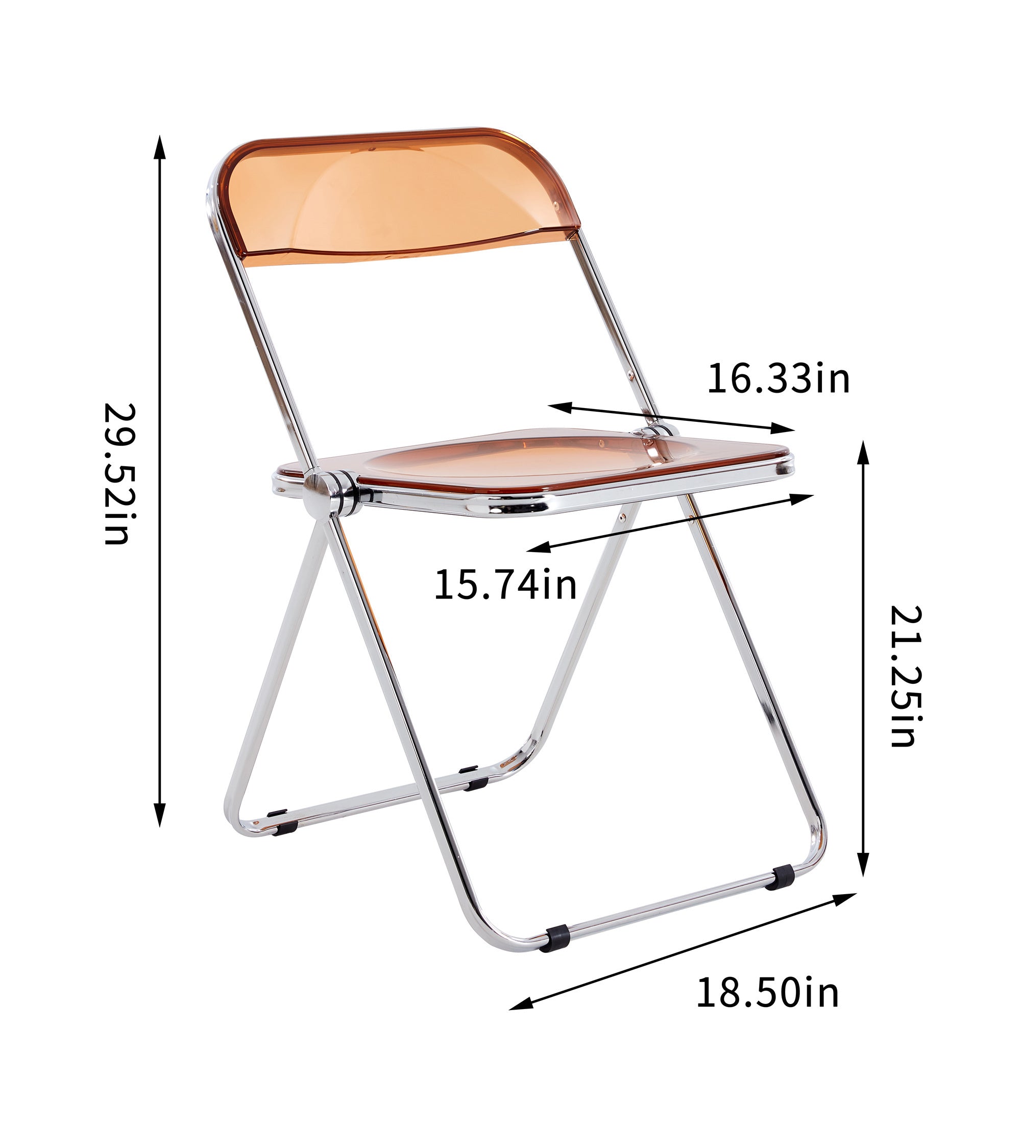 HAOYYE YELLOW Clear Transparent Folding Chair Chair Pc Plastic Living Room Seat Sturdy Space-Saving Heavy Duty Modern Design Adults Dorm Room Easy Assembly Bedroom Furniture