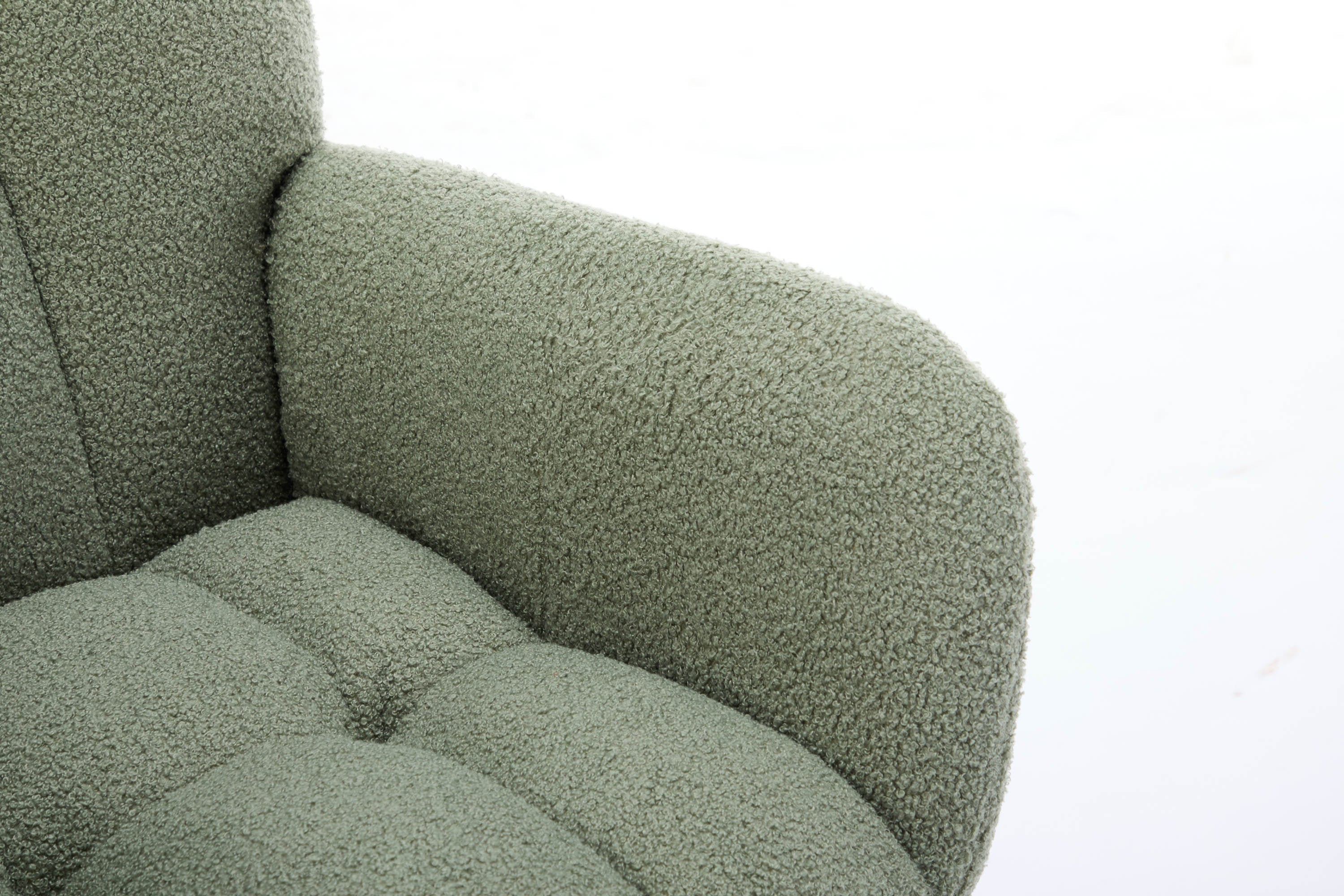 Haoyye Modern Upholstered Nursery Rocking Chair with High Backrest, Teddy Fabric Glider Accent Armchair with Solid Wood Legs and Metal Frame, Comfortable Rocker for Bedroom, Living Room or Lounge, Gentle Swing Chair in Green