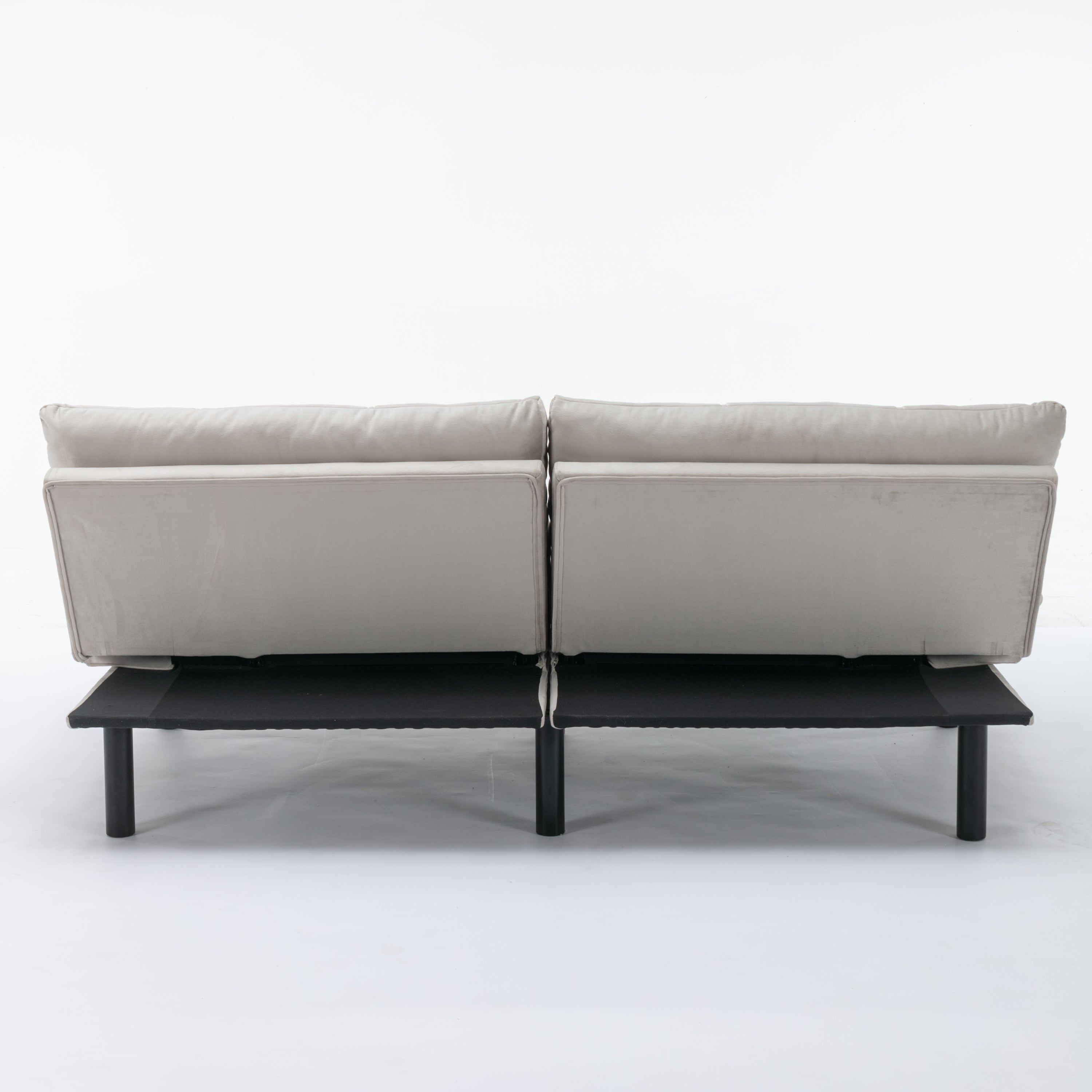 HAOYYE Cream Convertible Folding Modern sofa Bed Sturdy Space-Saving Heavy Duty Modern Design Adults Dorm Room Easy Assembly Bedroom Furniture