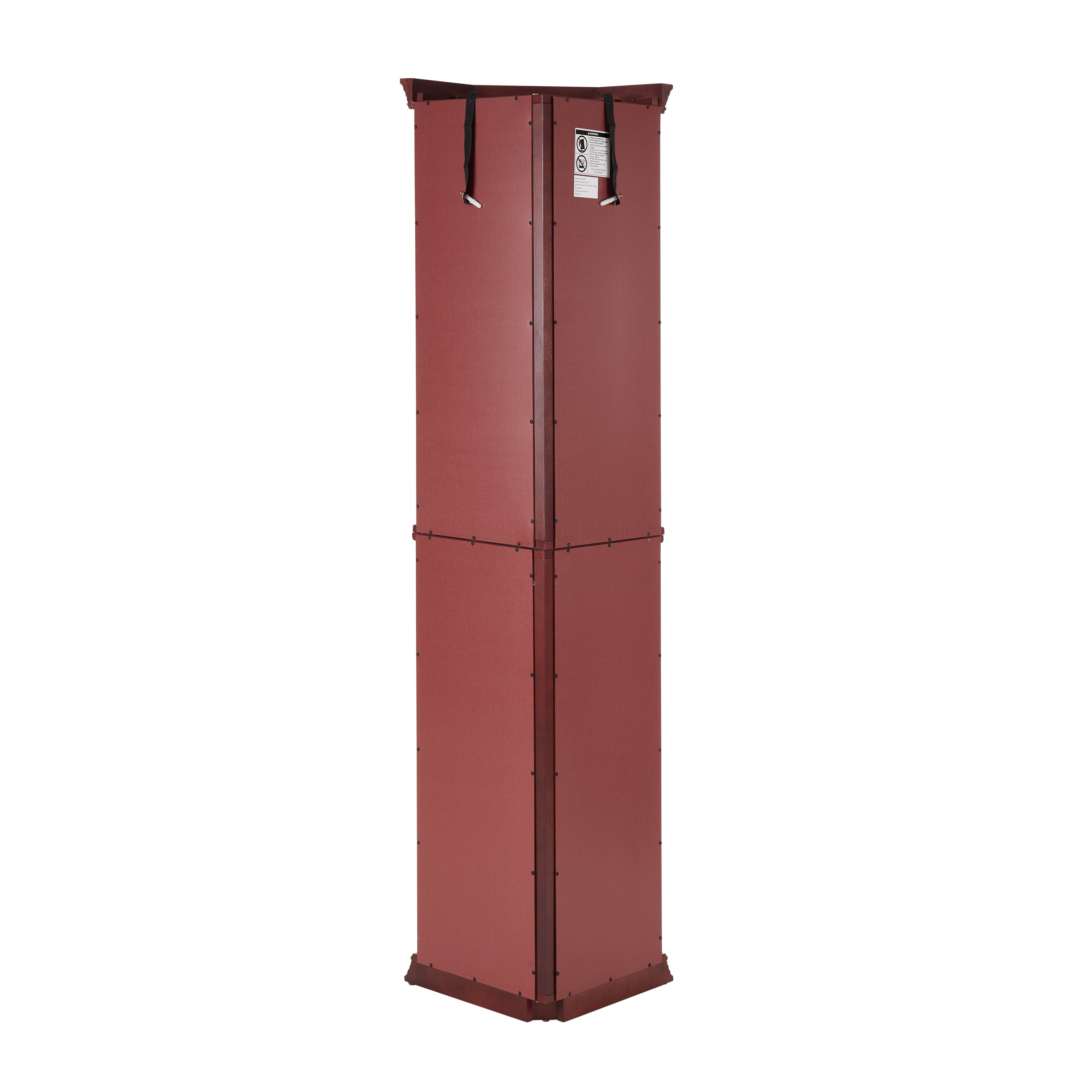 HAOYYE Corner Curio Cabinet with Built-In Lights, Adjustable Tempered Glass Shelves, Mirrored Back Panel, Modern Display Cabinet, Cherry Finish, Sturdy and Space-Saving Design, Ideal for Living Room or Dining Room