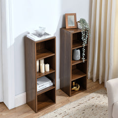 Haoyye 8-Tier Media Tower Rack, CD DVD Slim Storage Cabinet, Adjustable Shelves for Home Office, Multifunctional Double-Decker Bookcase, Sturdy Space-Saving Bookshelf for Tall Narrow Display