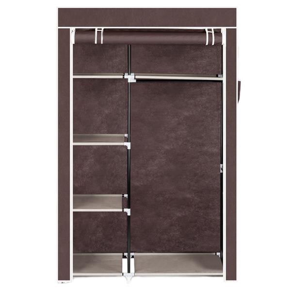 HAOYYE Portable Closet Storage Organizer with Shelves, Dark Brown Durable Space-Saving Solution, Modern Design for Versatile Use, Premium Quality Stylish Look for Home, Bedroom, and Closet Organization