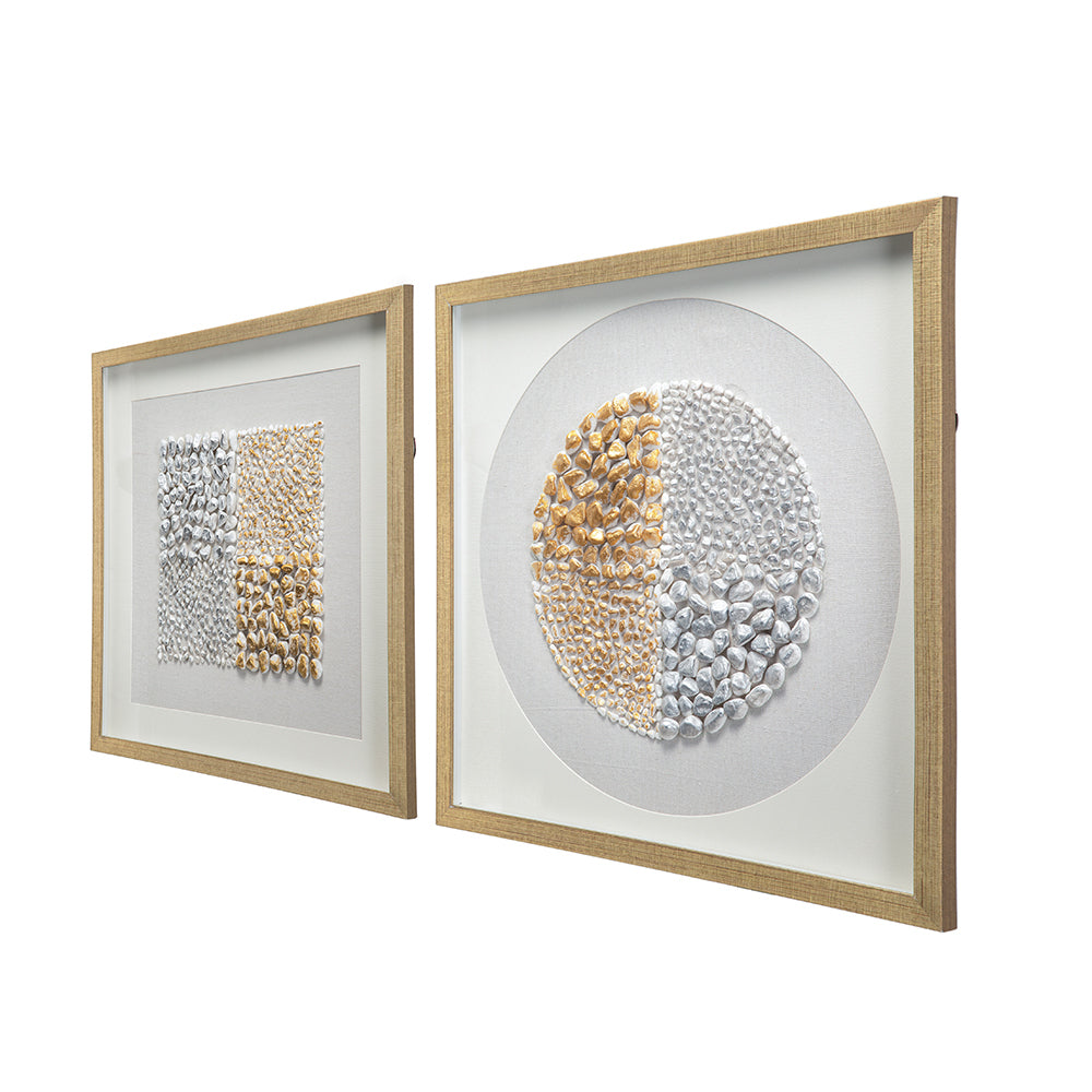 HAOYYE Set of 2 Shadow Box Wall Decor, Modern Design Wall Art Accent, Sturdy and Space-Saving, Dorm Room, and Living Room, Easy Assembly, Heavy Duty