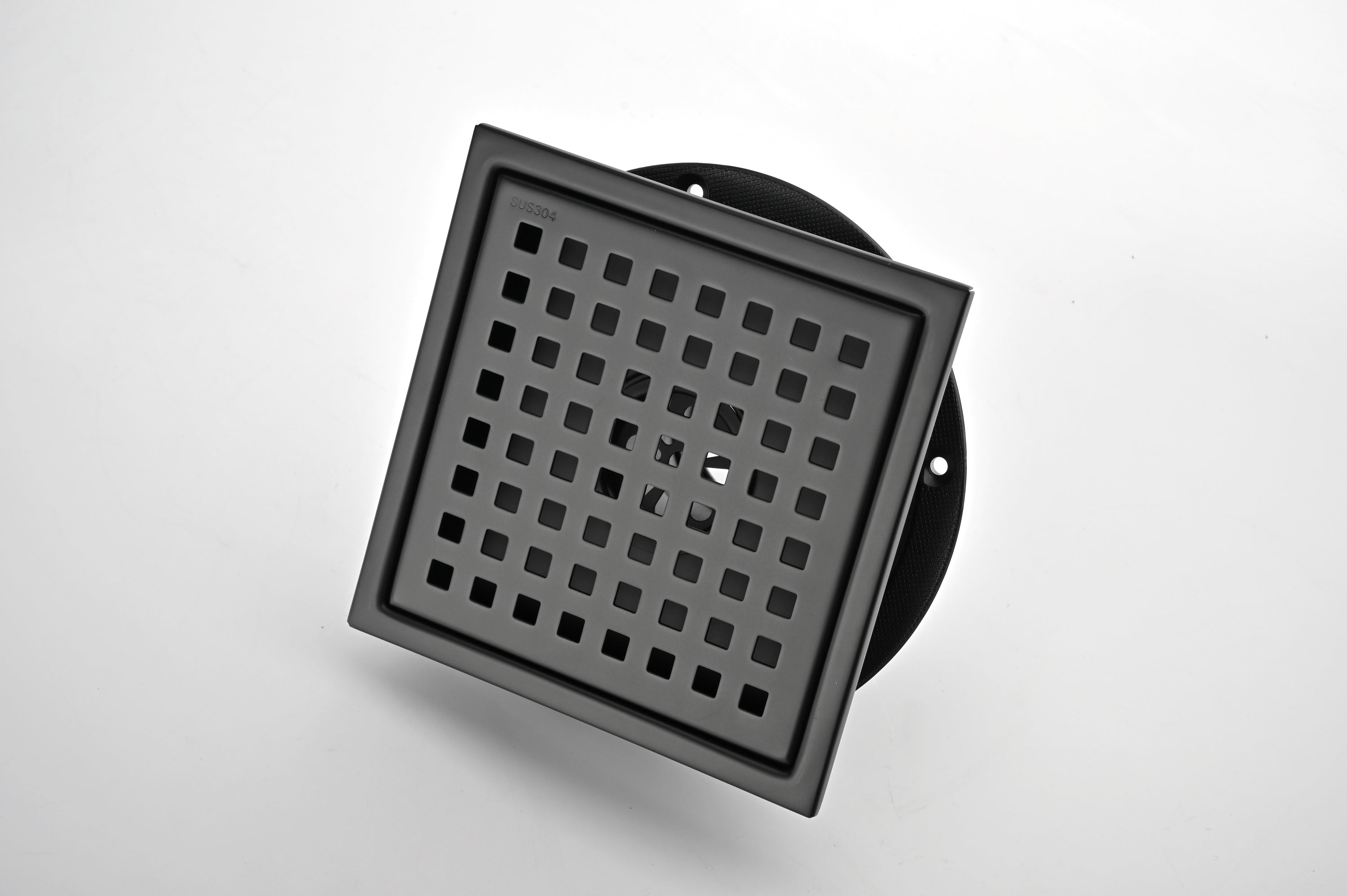 HAOYYE 6 Inch Square Shower Floor Drain Square Shower Floor Drain with Flange,Pattern Grate Removable,Food-Grade SUS 304 Stainless Steel Sturdy Space-Saving Heavy Duty Modern Design Adults Dorm Room