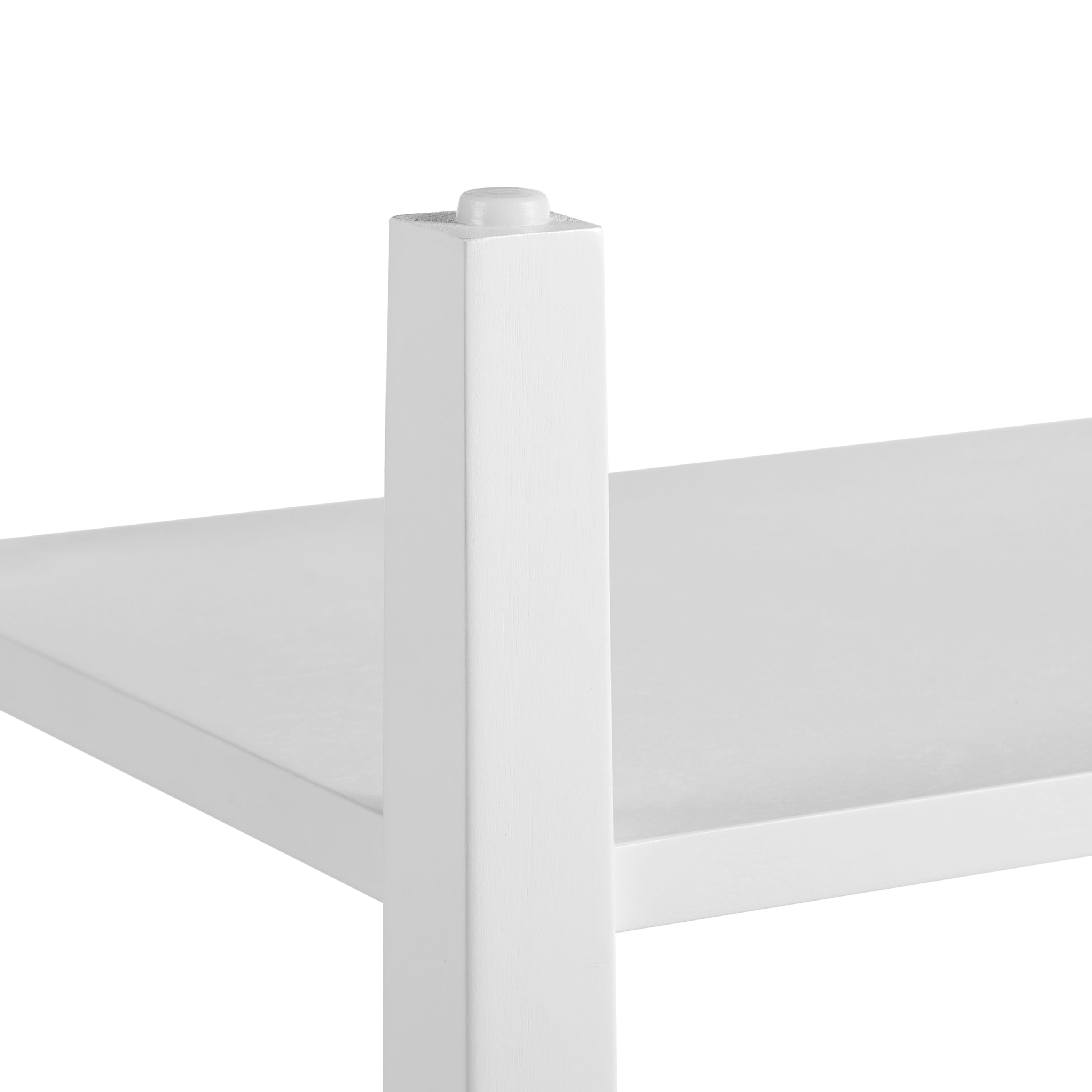 HAOYYE Narrow 2-tone End Table with USB Charging Ports for Small Space, SOLID WOOD Table Legs, White and Walnut, 11.8"W*24"D*24.2"H Sturdy Space-Saving Heavy Duty Modern Design Adults Dorm Room