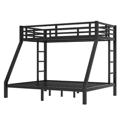 HAOYYE Metal Twin XL over Queen Bunk Bed for Teens and Adults,Space-Saving/Noise Reduced/No Box Spring Needed,Black Sturdy Heavy Duty Modern Design Dorm Room Easy Assembly Bedroom Furniture
