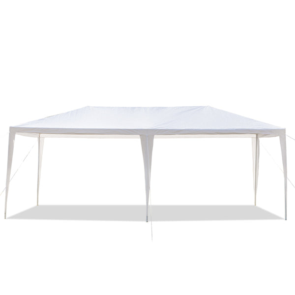 HAOYYE 10x20ft White Outdoor Party Tent Waterproof PE Canopy with Heavy Duty Iron Frame, Threaded Pipes for Backyard Wedding Event Picnic Shelter