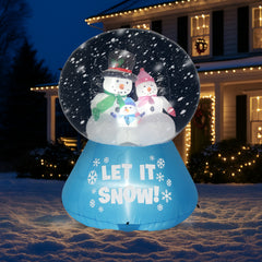 HAOYYE 5.9 FT Inflatable Lighted Christmas Snow Globe with Snowman Family Outdoor Holiday Yard Lawn Garden Decorations Built-In LED Lights Funny Festive Blow Up Décor for Party Front Porch