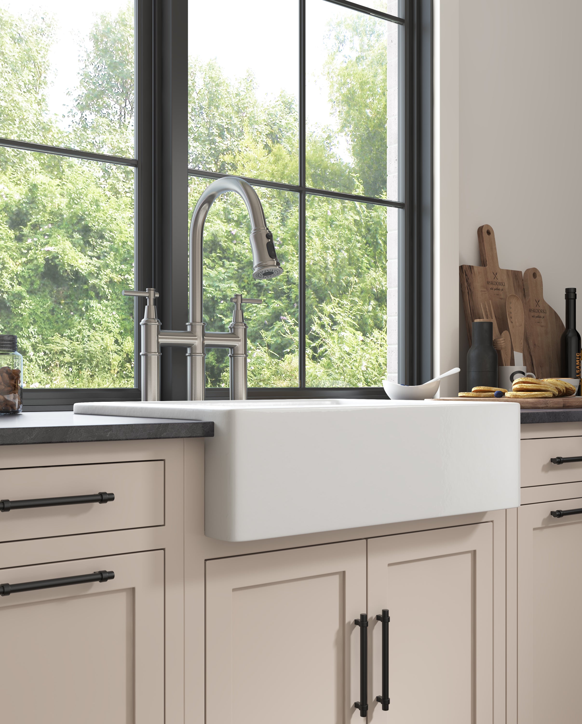 HAOYYE Bridge Kitchen Faucet with Pull-Down Sprayhead in Spot Sturdy Space-Saving Heavy Duty Modern Design Adults Dorm Room Easy Assembly Bedroom Furniture