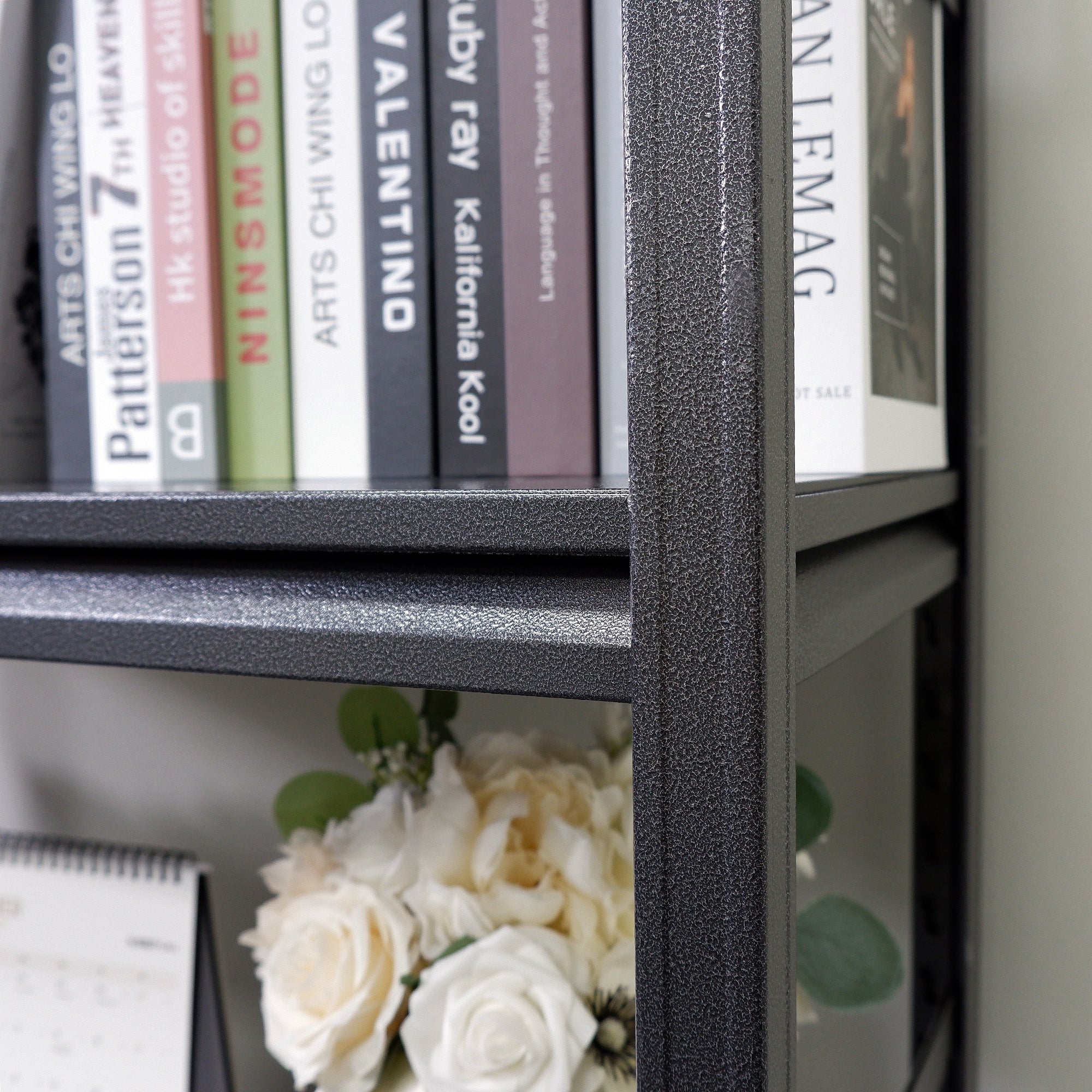 HAOYYE 5-Tier Heavy Duty Metal Shelving Unit, Adjustable Storage Shelves and Rack, Sturdy and Space-Saving Design, Perfect for Kitchen, Garage, Office, and Dorm Room, Modern and Durable Storage Solution
