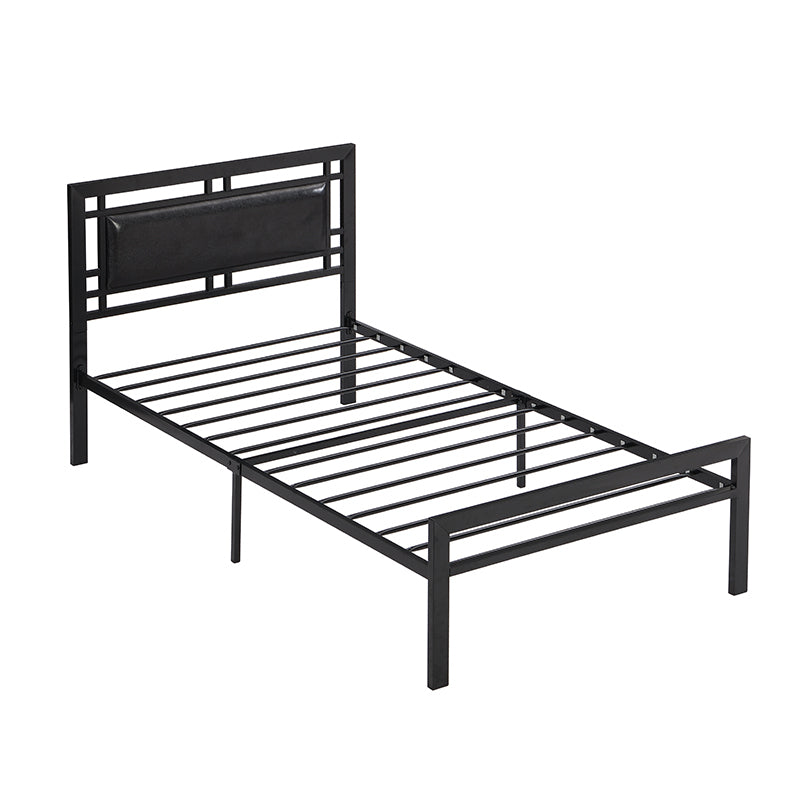 HAOYYE Twin Size metal bed Sturdy System Metal Bed Frame ,Modern style and comfort to any bedroom ,black Space-Saving Heavy Duty Modern Design Adults Dorm Room Easy Assembly Bedroom Furniture
